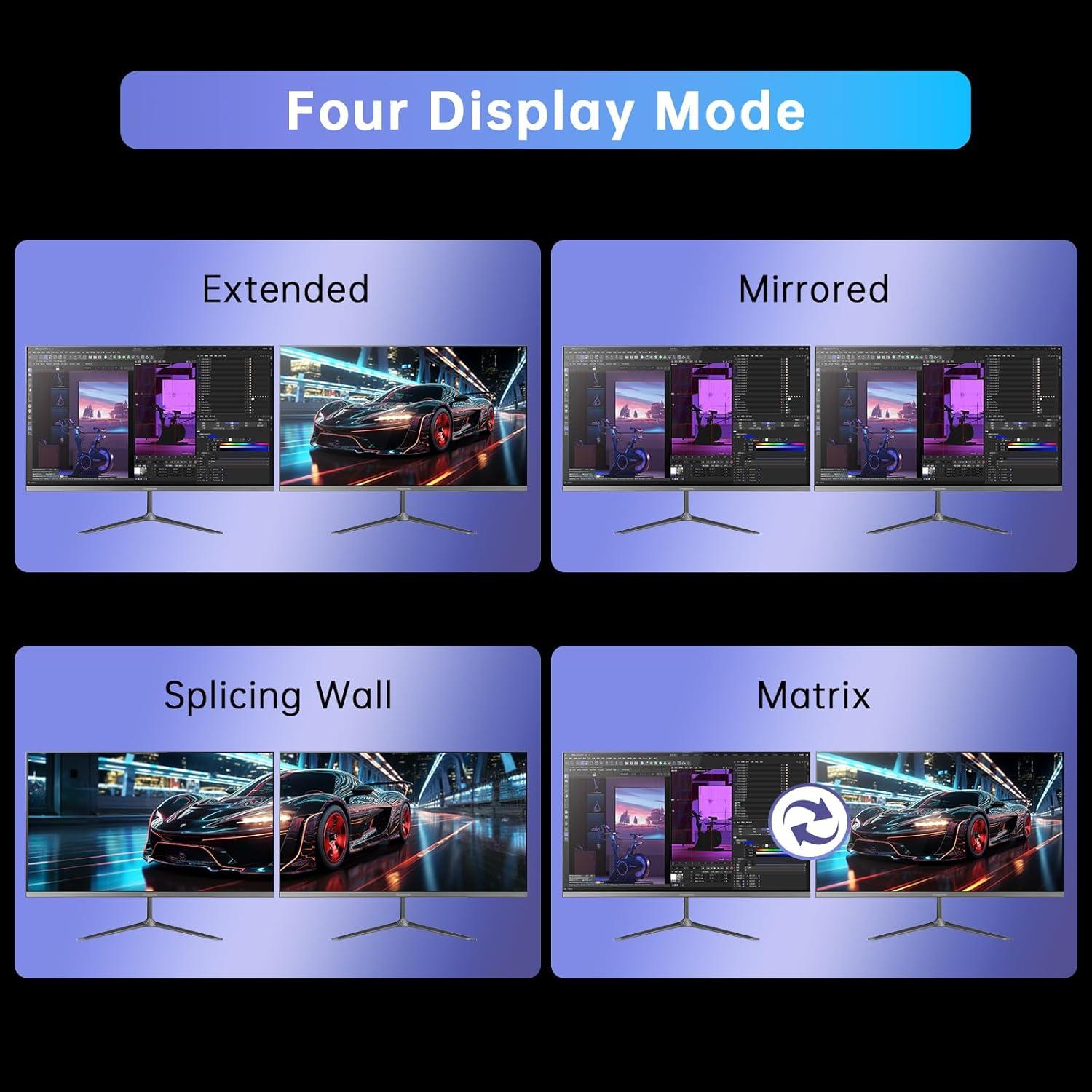Interruptor KVM Doble Monitor 4K@60Hz EZCOOTECH 2x1 USB 3.0