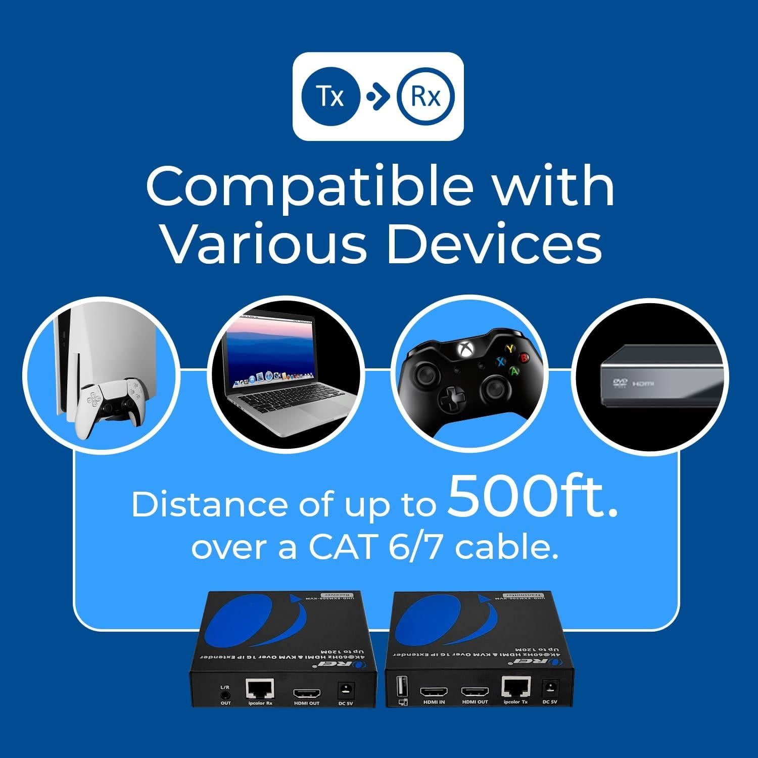 Extensor HDMI KVM OREI UHD-EXM500-KVM 4K@60Hz 100m