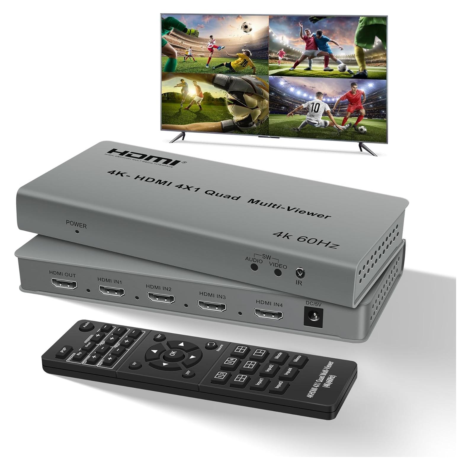 Interruptor Multivisor HDMI 4 en 1 NEWCARE 4K@60Hz PIP