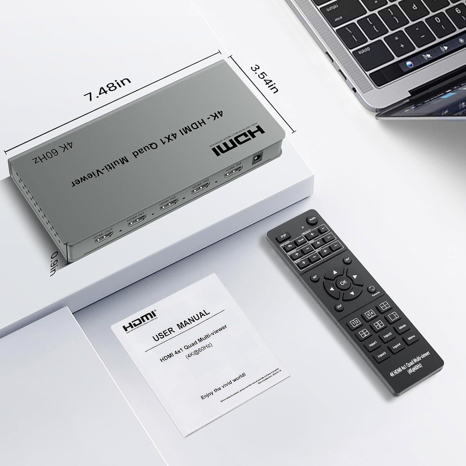 Interruptor Multivisor HDMI 4 en 1 NEWCARE 4K@60Hz PIP