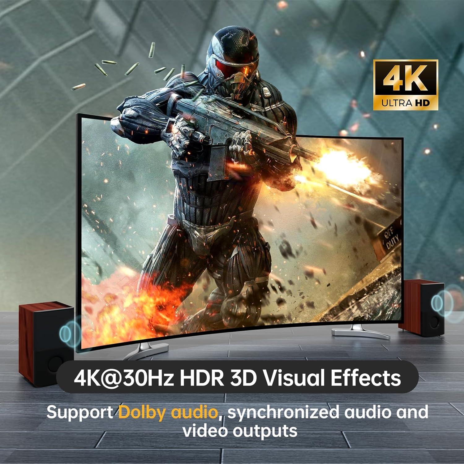 Interruptor KVM HDMI 4 Puertos MT-VIKI 4K@30Hz USB