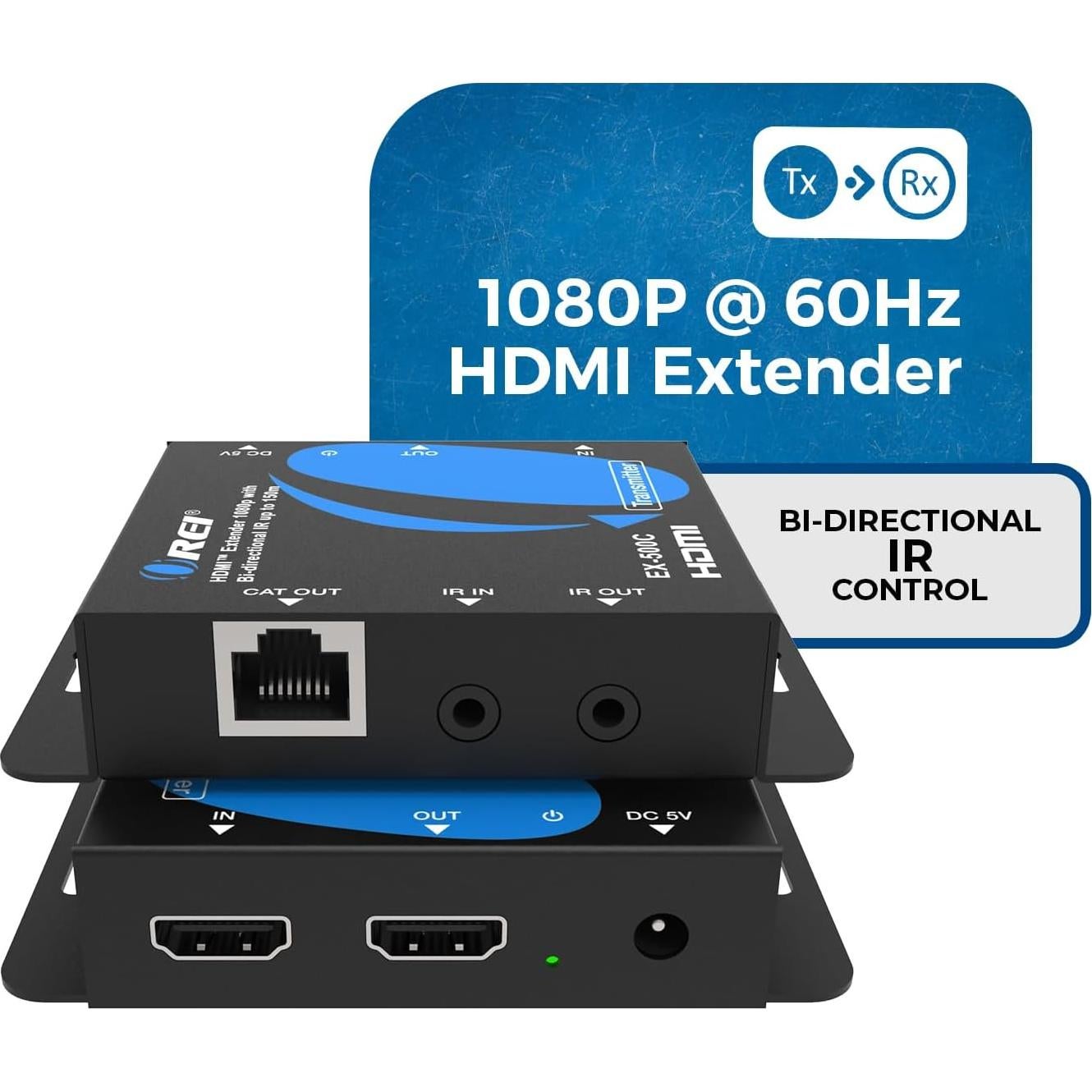 Extensor HDMI sobre Ethernet OREI HDA-102IR 150m 1080p