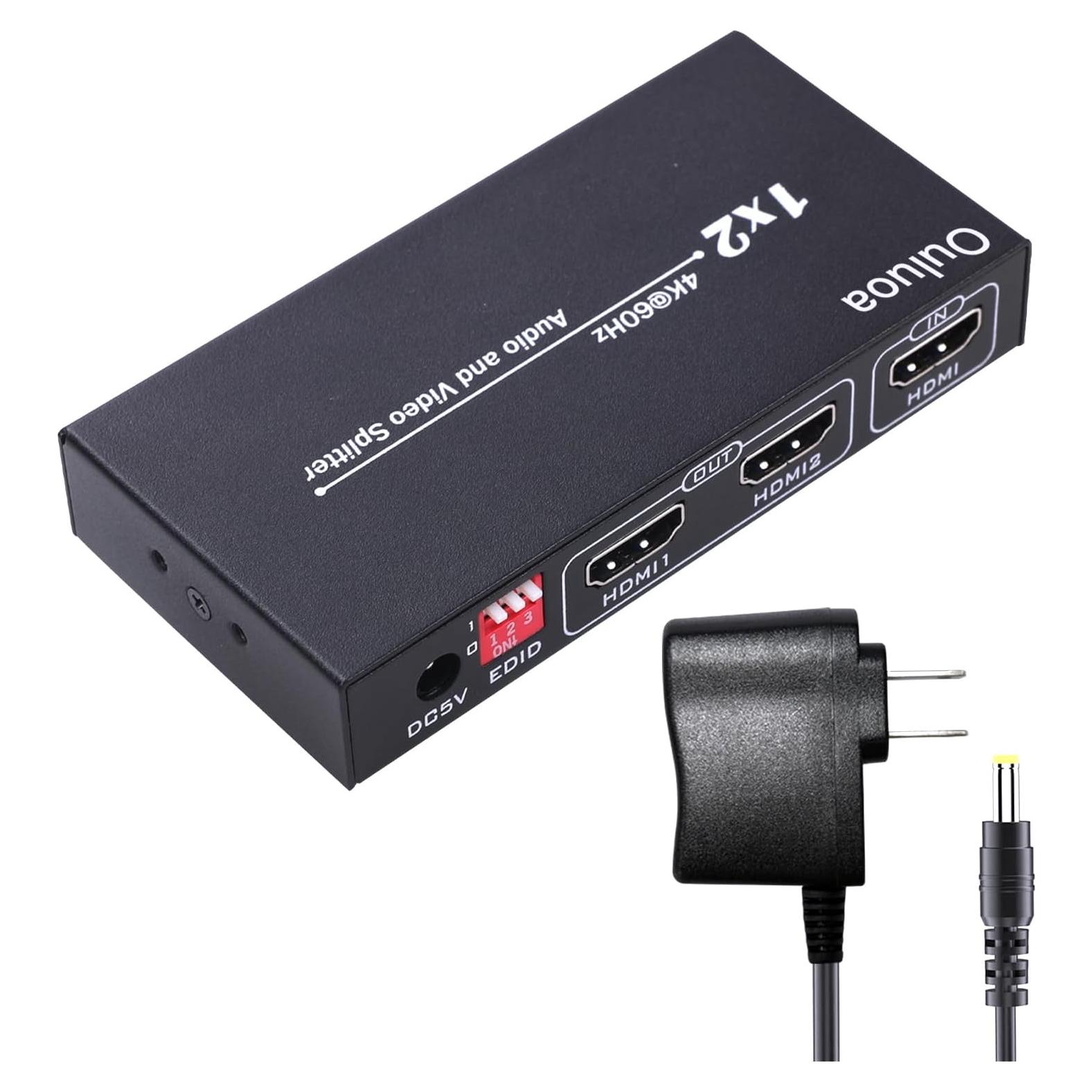 Divisor HDMI 1 en 2 Salidas 4K@60Hz Bypass HDCP