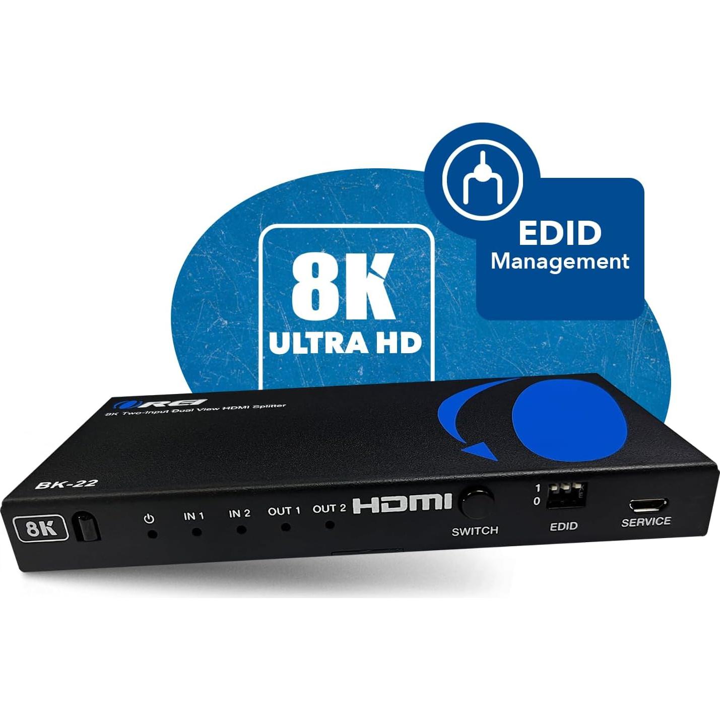 Divisor HDMI 8K OREI BK-22 2 Salidas 4K@120Hz Dolby Vision