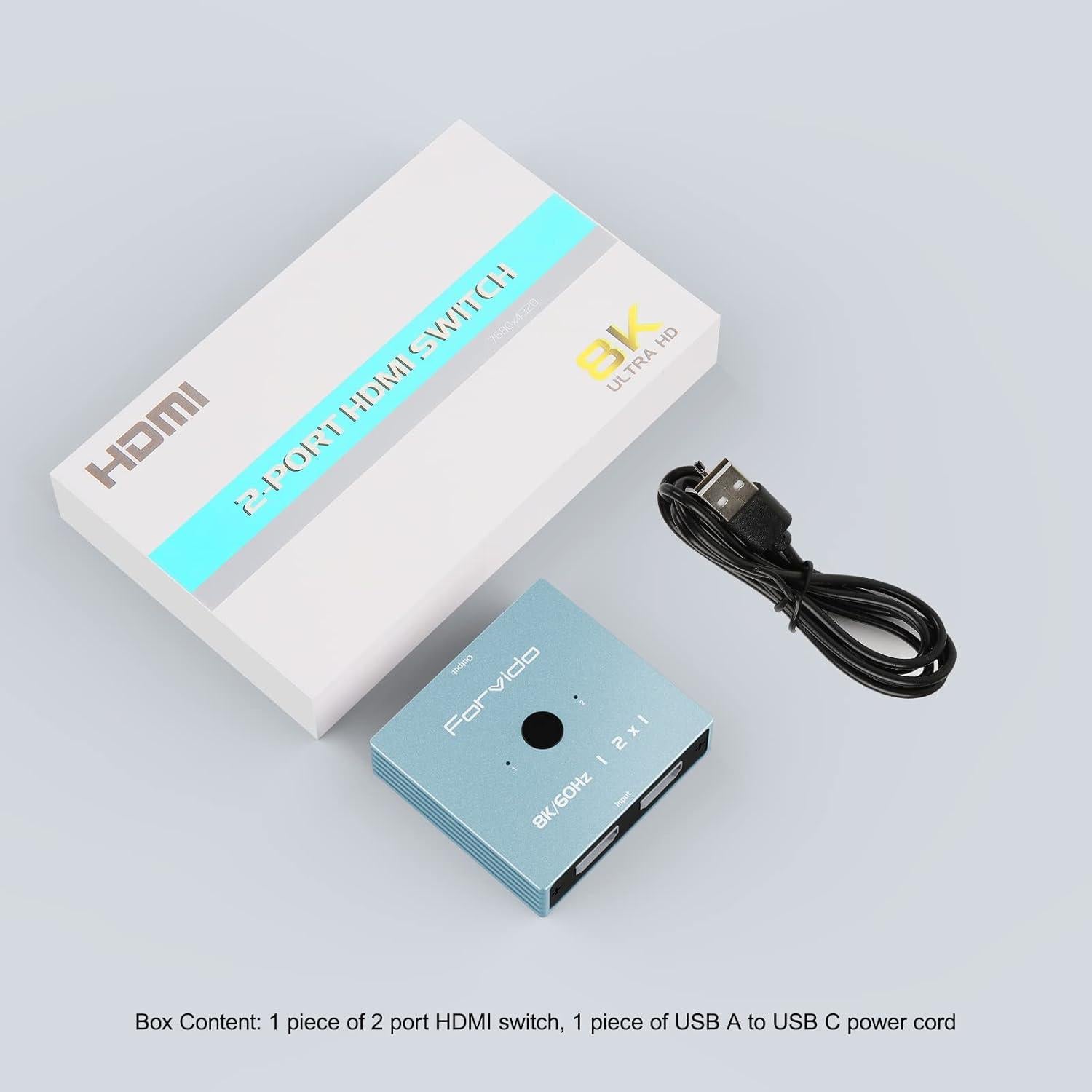 Conmutador HDMI 8K 2 en 1 Fengqing - Soporta 8K 120Hz