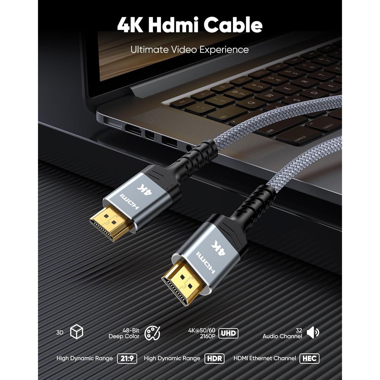 Cable HDMI 2.0 Highwings 4K 2m - 18Gbps Alta Velocidad