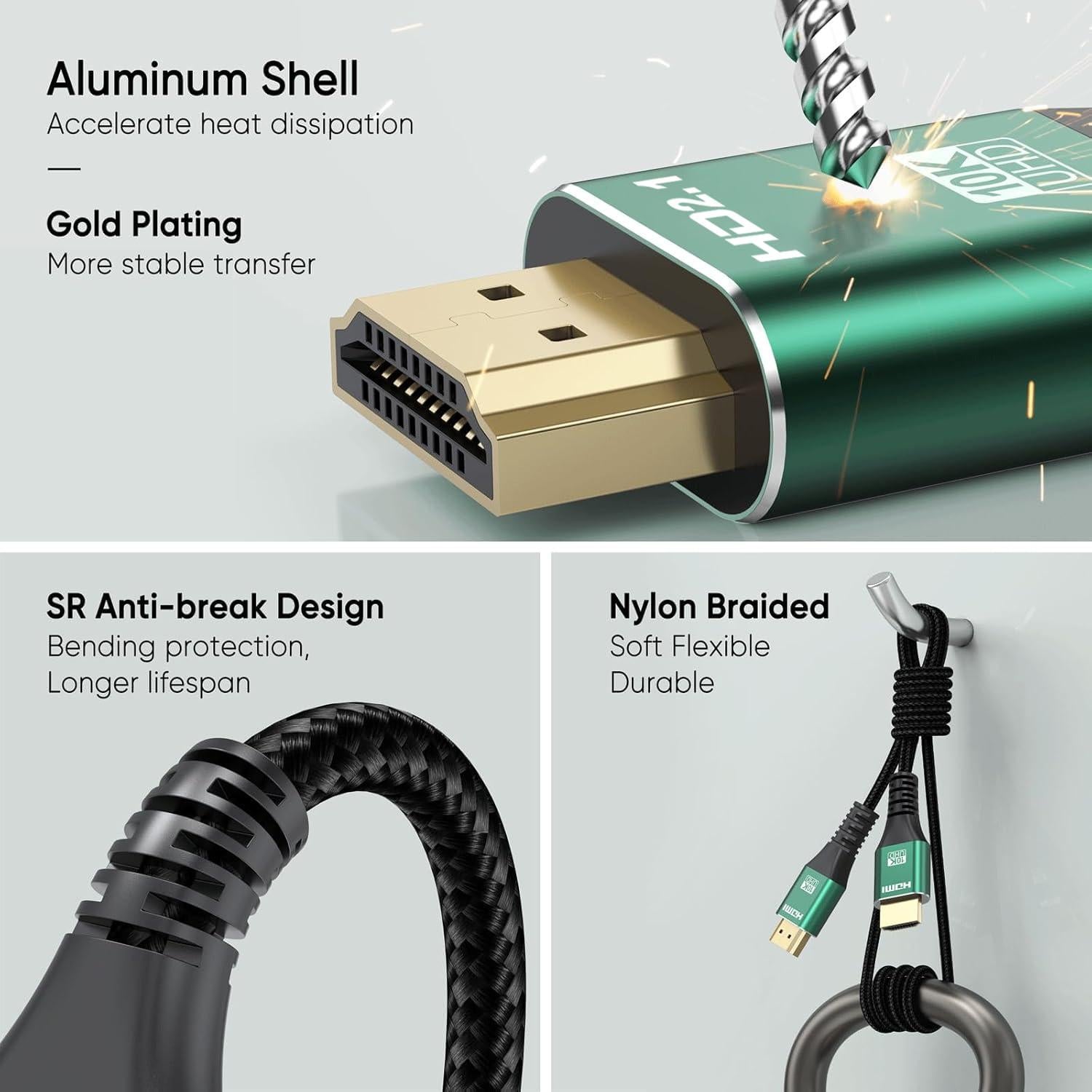 Cable HDMI 2.0m Ultra Alta Velocidad Breilytch 5 Unidades 8K 48Gbps