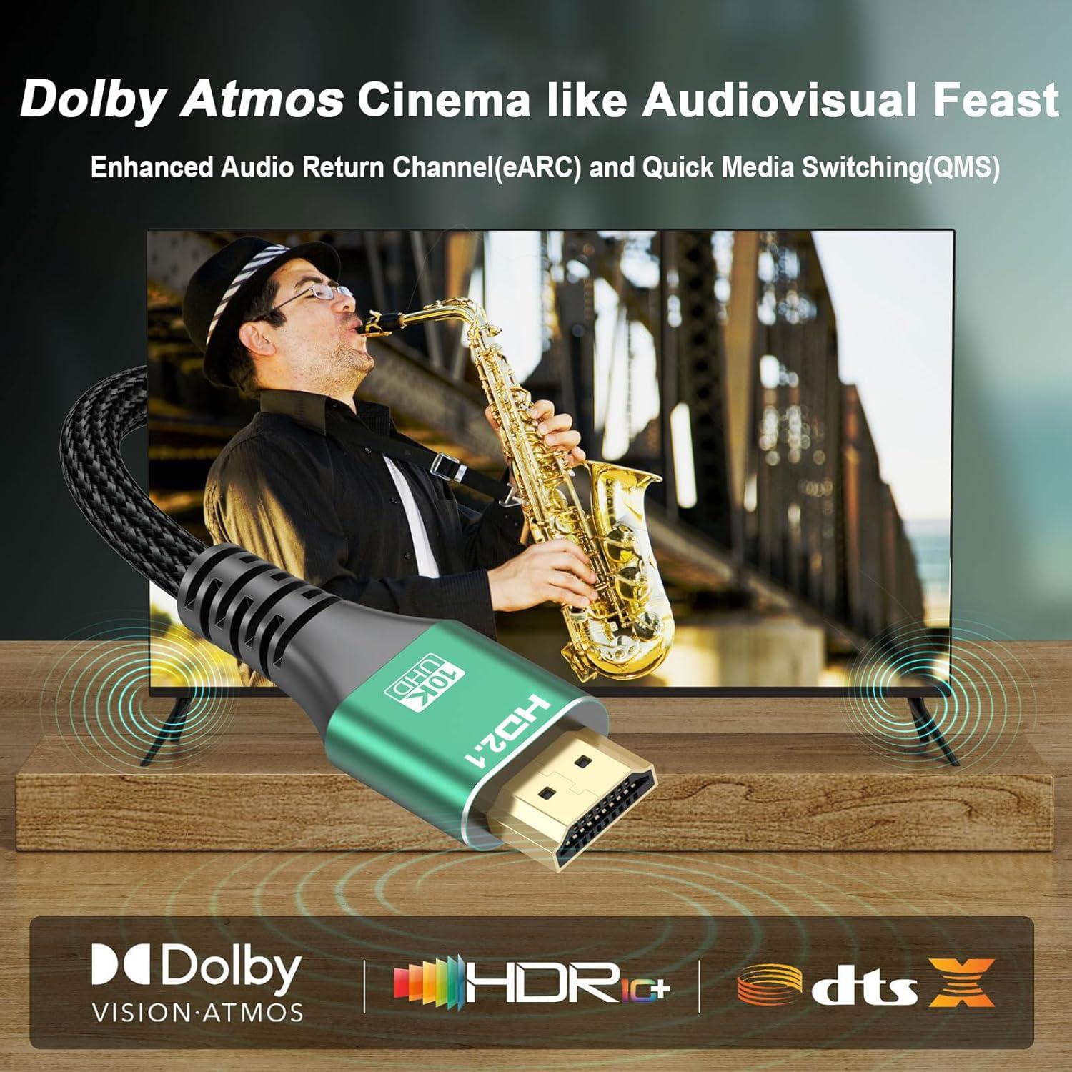 Cable HDMI 2.0m Ultra Alta Velocidad Breilytch 5 Unidades 8K 48Gbps