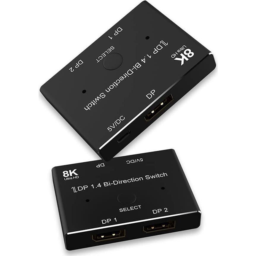 Conmutador DisplayPort 1.4 Secplay 2-en-1 8K 30Hz 4K 120Hz