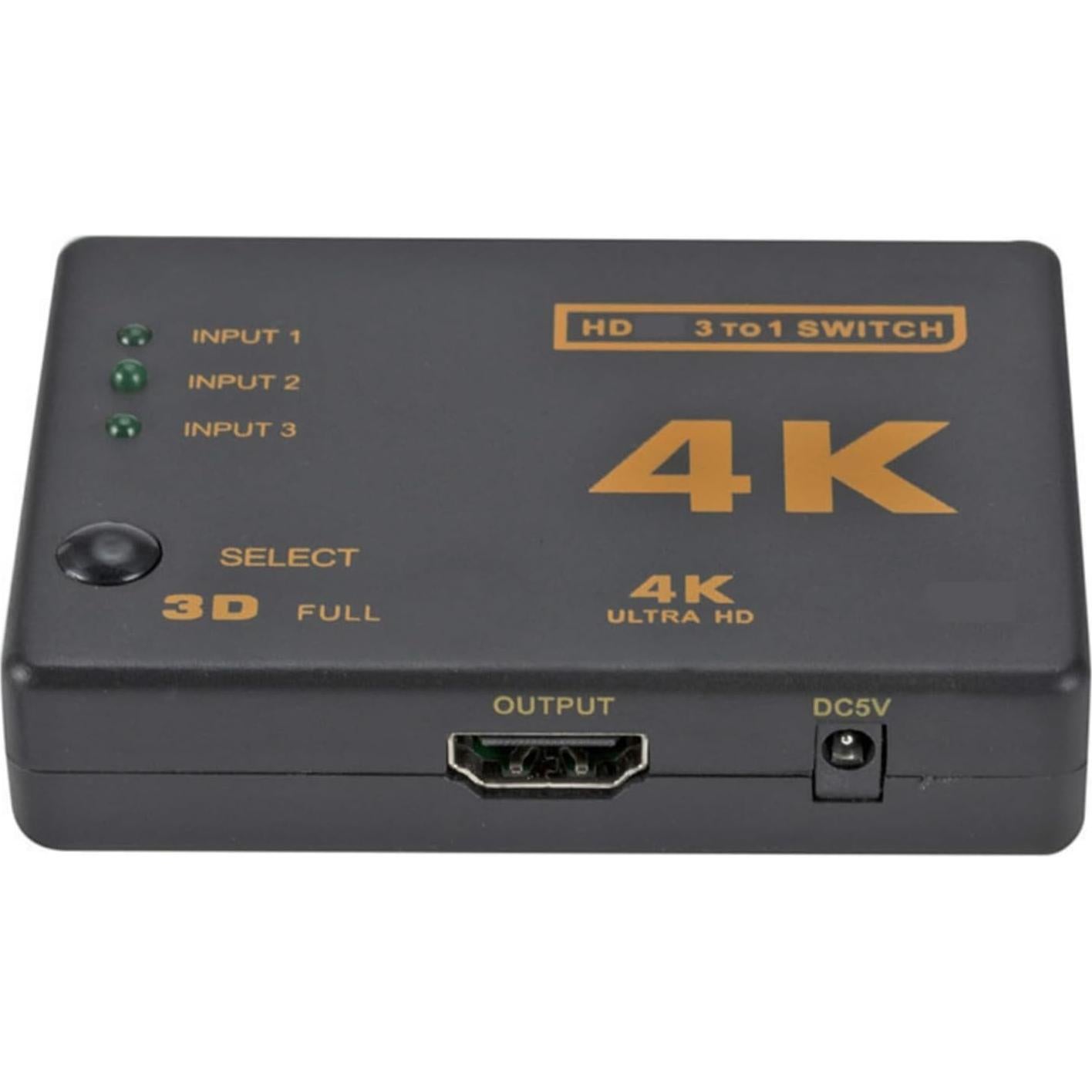 Conmutador HDMI 3 Vías Suckoo 4K 30Hz 3 en 1 con IR