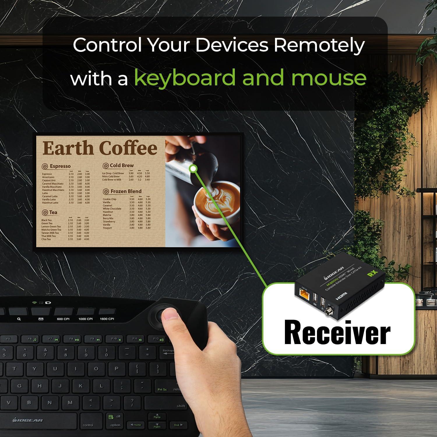 Extensor HDMI 4K IOGEAR GCEH4K hasta 68.58 m con USB