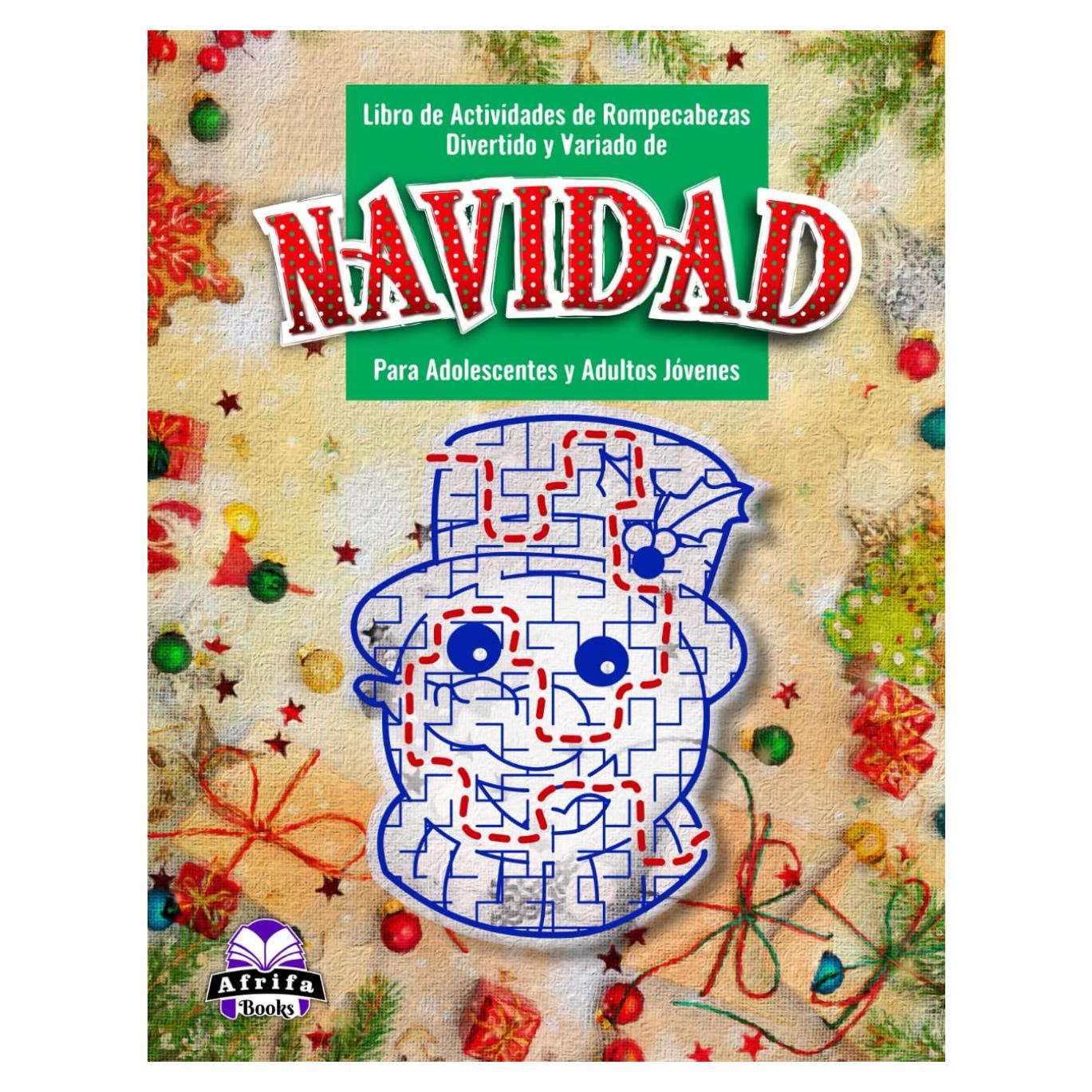 Libro de actividades de rompecabezas divertido y variado de Navidad para adolescentes y adultos jóvenes: Laberintos impresionantes para niños inteligentes, juegos de lógica y cerebro (Spanish Edition)