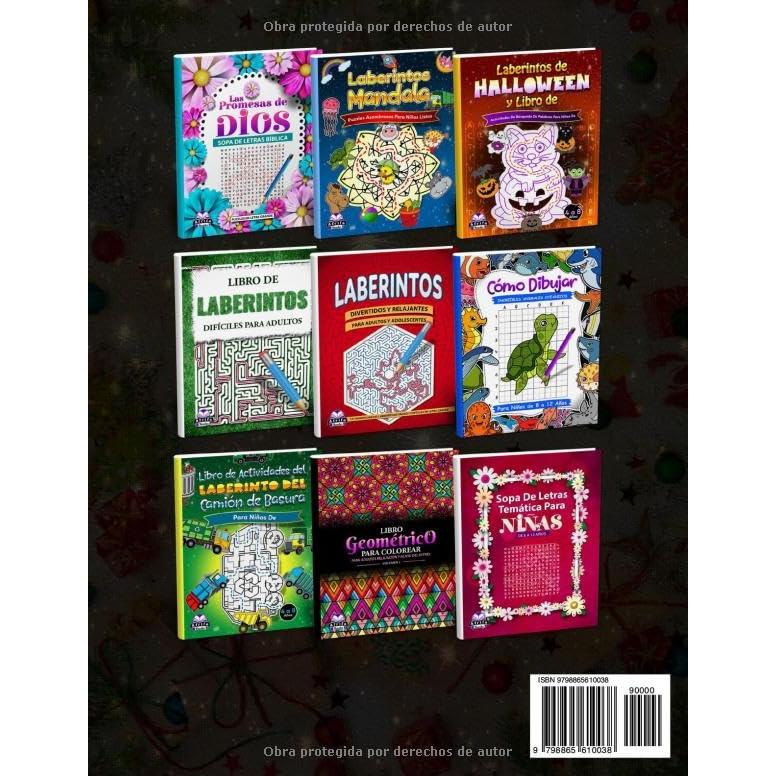 Libro de actividades de rompecabezas divertido y variado de Navidad para adolescentes y adultos jóvenes: Laberintos impresionantes para niños inteligentes, juegos de lógica y cerebro (Spanish Edition)