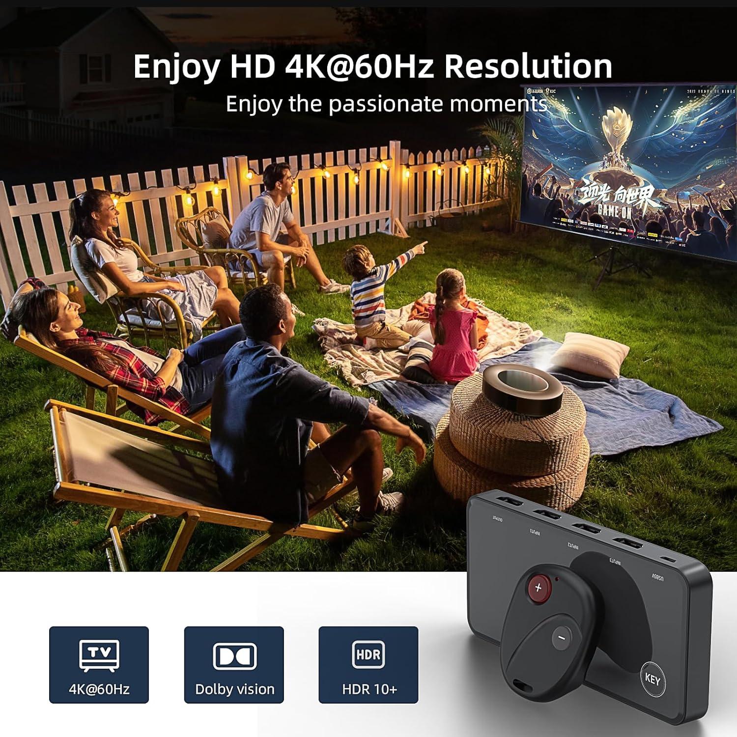 Conmutador HDMI 3 en 1 OVAW 4K@60Hz con Control Remoto