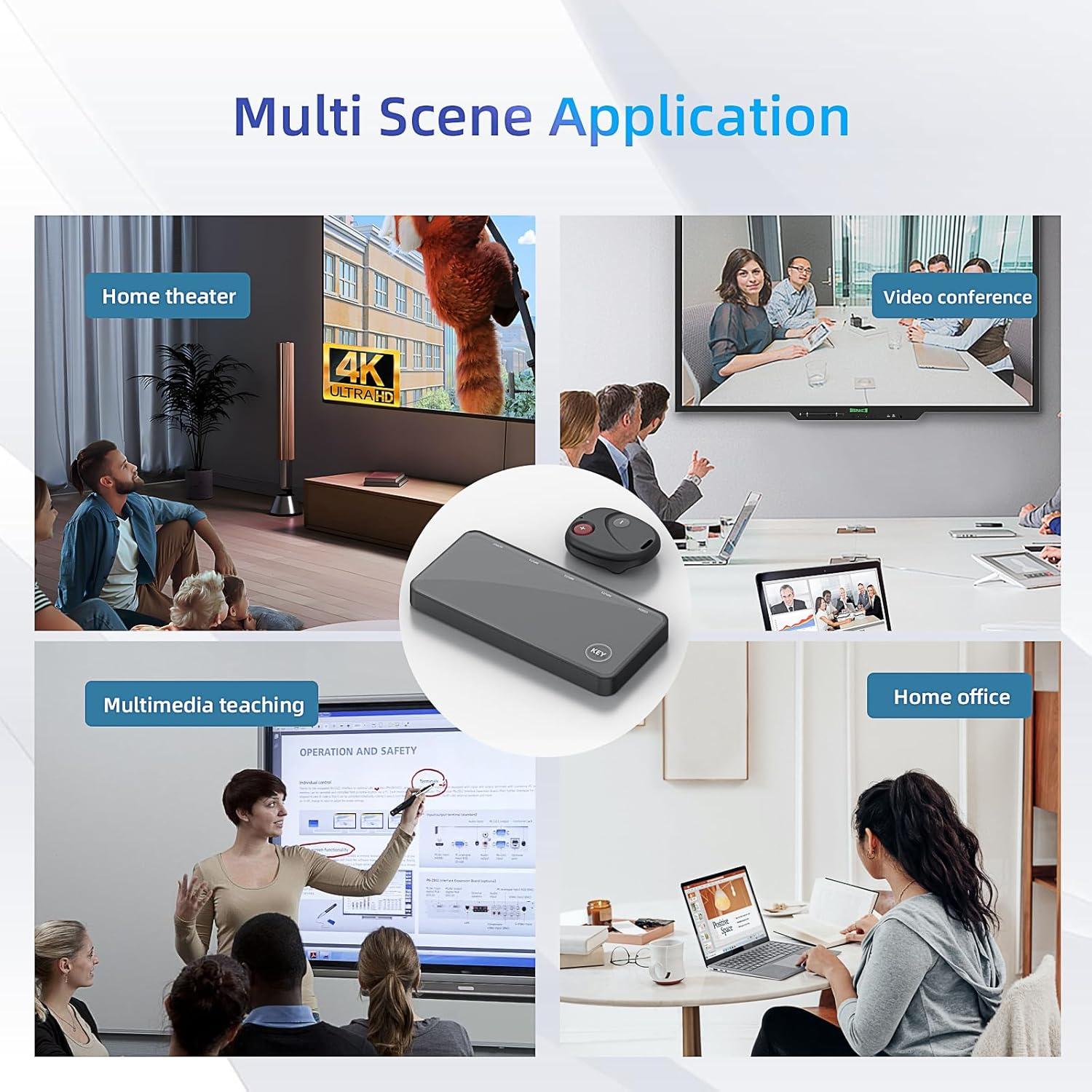Conmutador HDMI 3 en 1 OVAW 4K@60Hz con Control Remoto