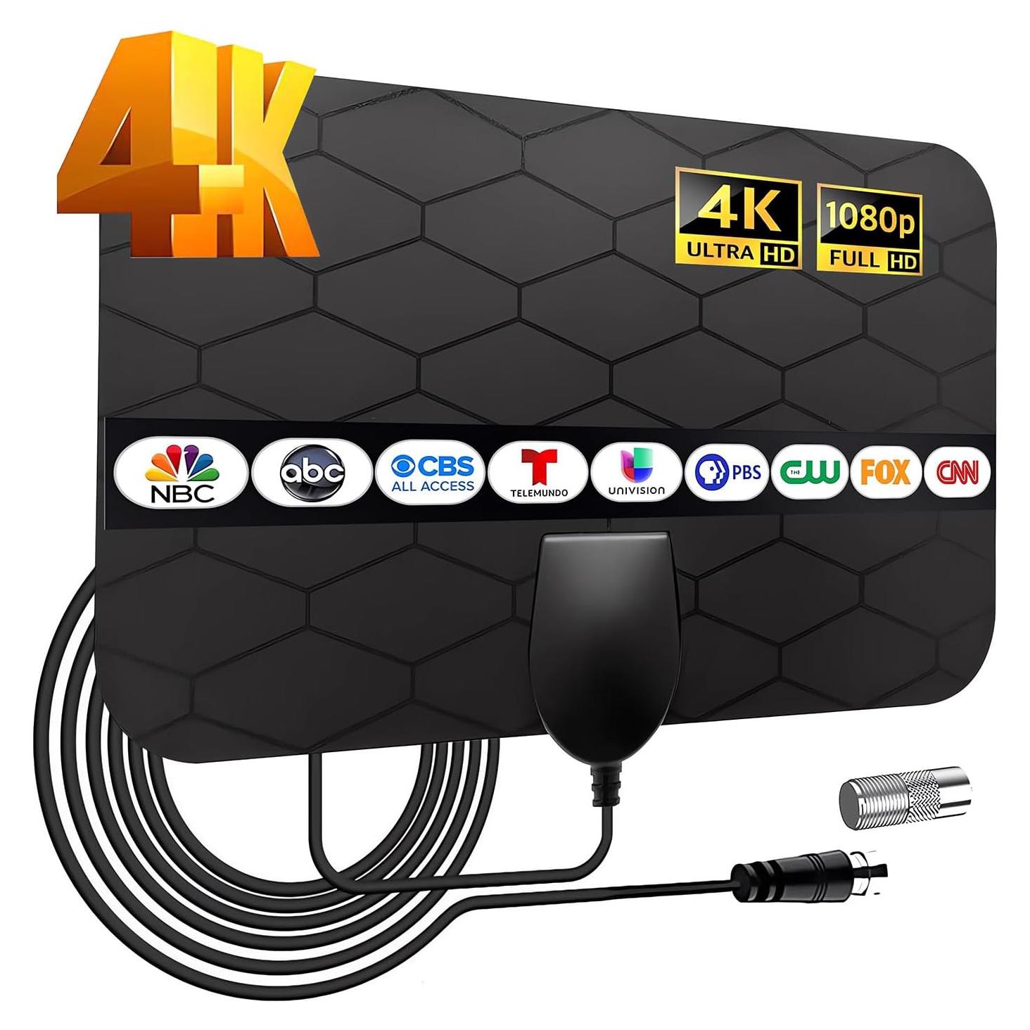 Antena Digital HD Interior Galkvoz 4K 1080P Amplificada 3m