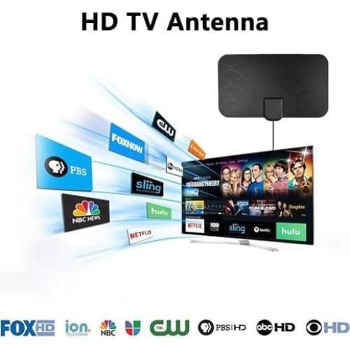 Antena Digital HD Interior Galkvoz 4K 1080P Amplificada 3m
