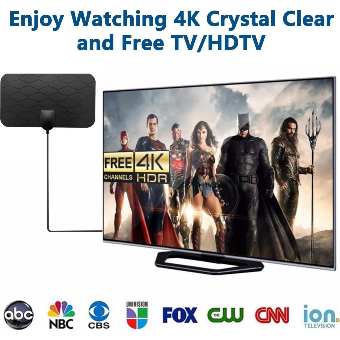 Antena de TV Digital Interior XIANGLYO 4K 1080p con Amplificador