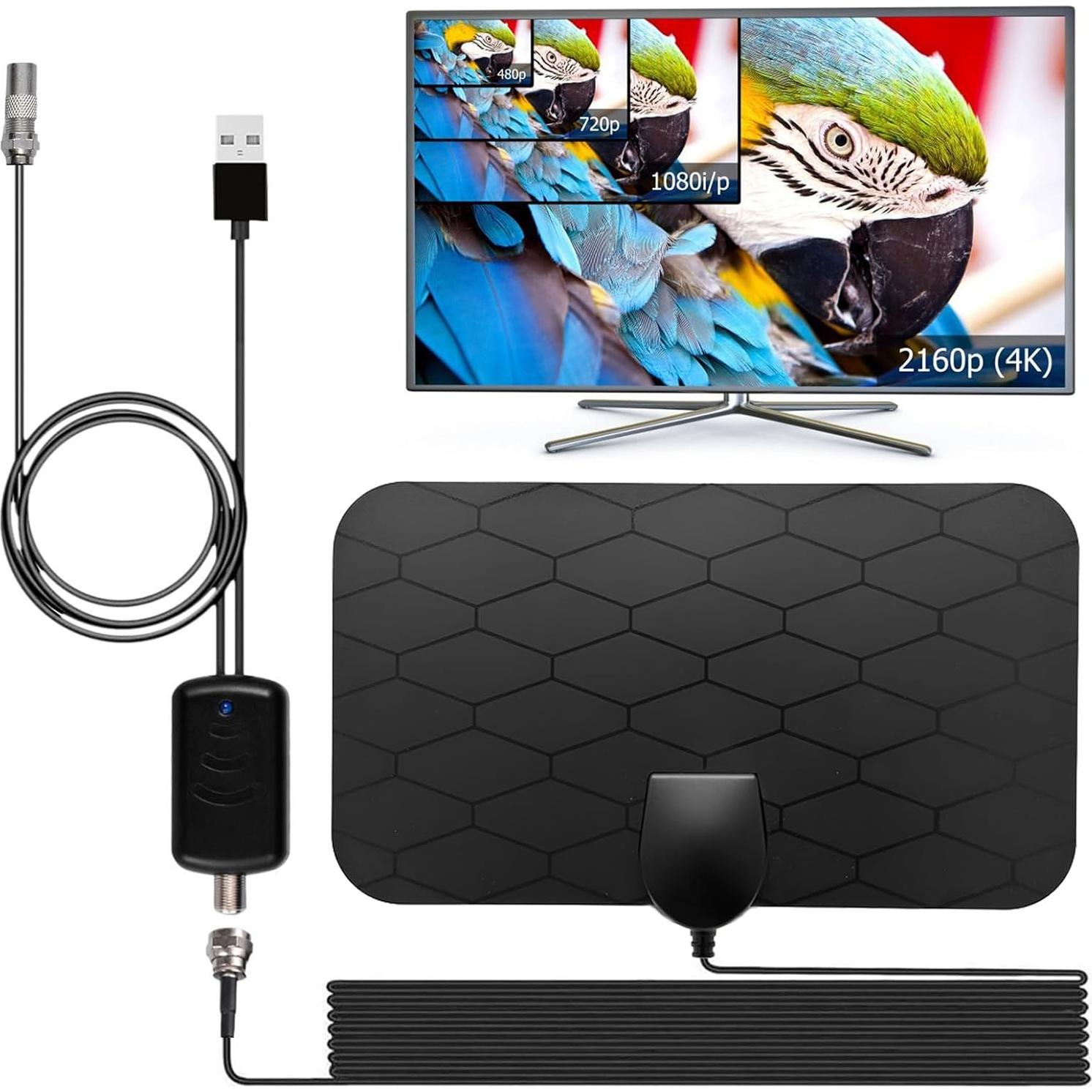 Antena de TV Digital Interior XIANGLYO 4K 1080p con Amplificador