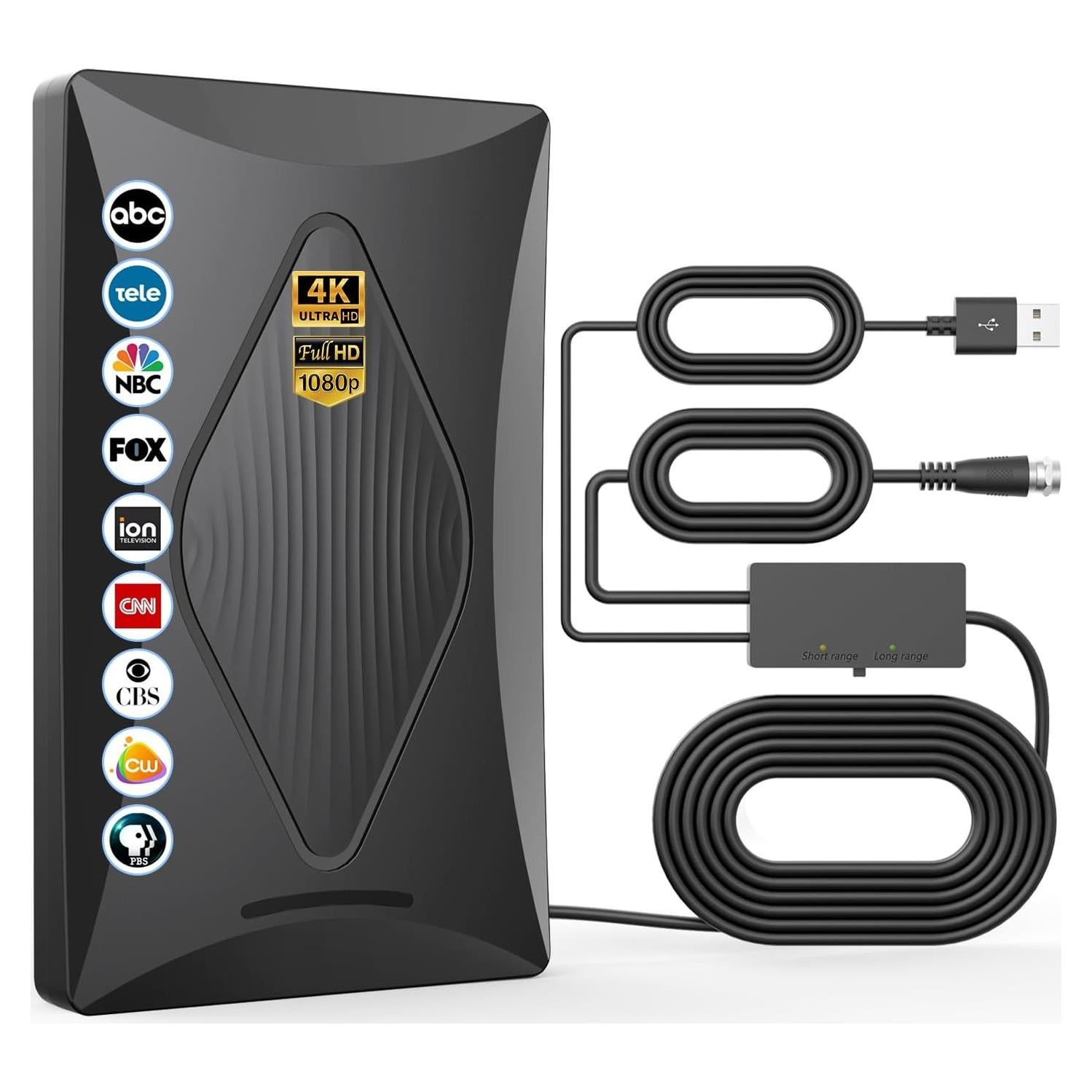 Antena de TV Digital Oheotoo 2024 4K 1080p HD Interior Exterior