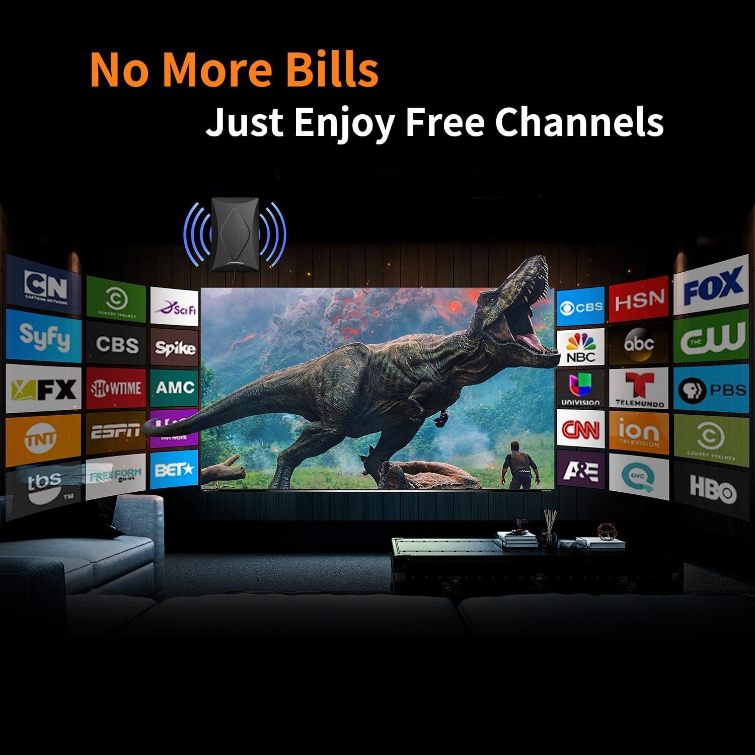 Antena de TV Digital Oheotoo 2024 4K 1080p HD Interior Exterior