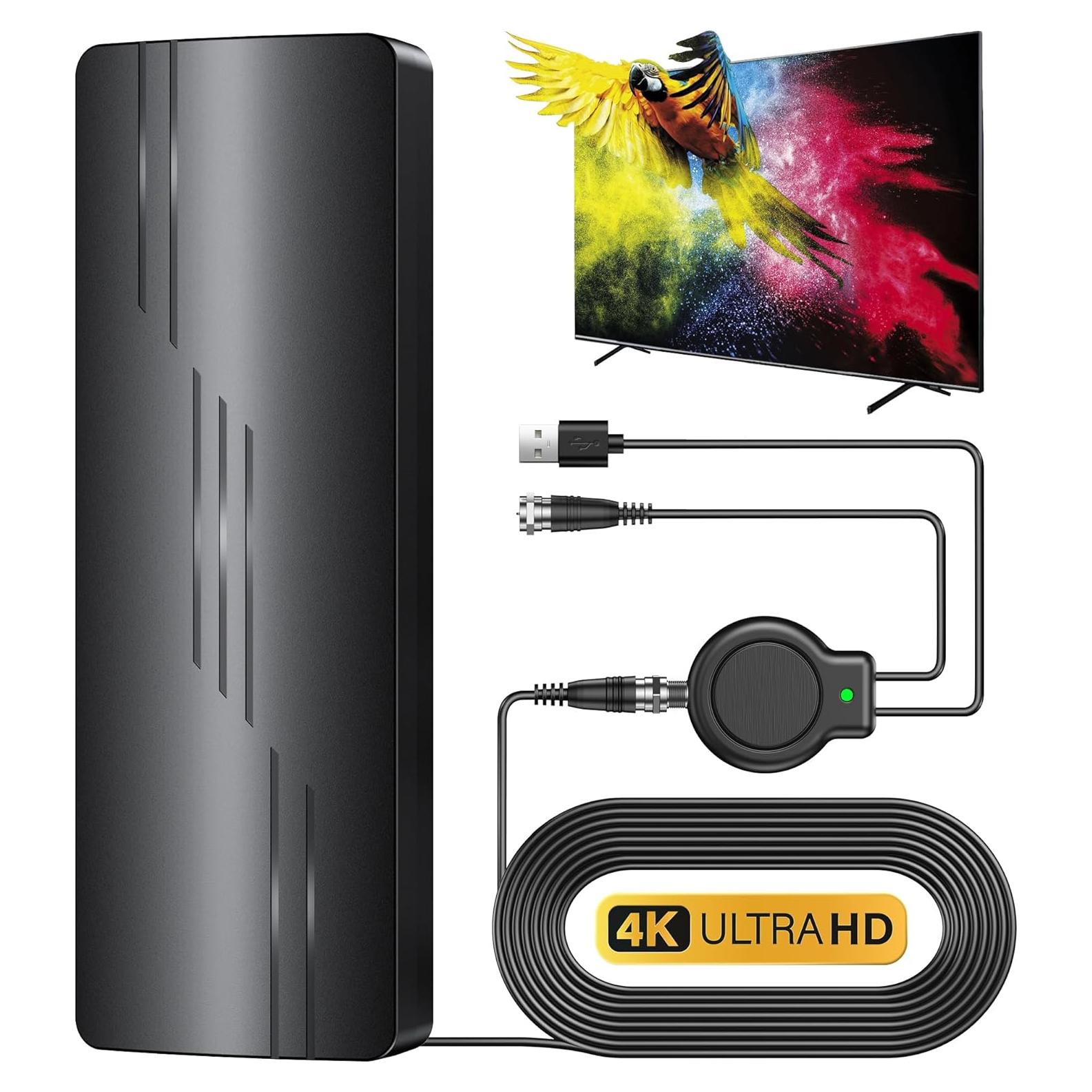 Antena de TV Cusvuevi HX01 1800+ Millas 4K HD Impermeable