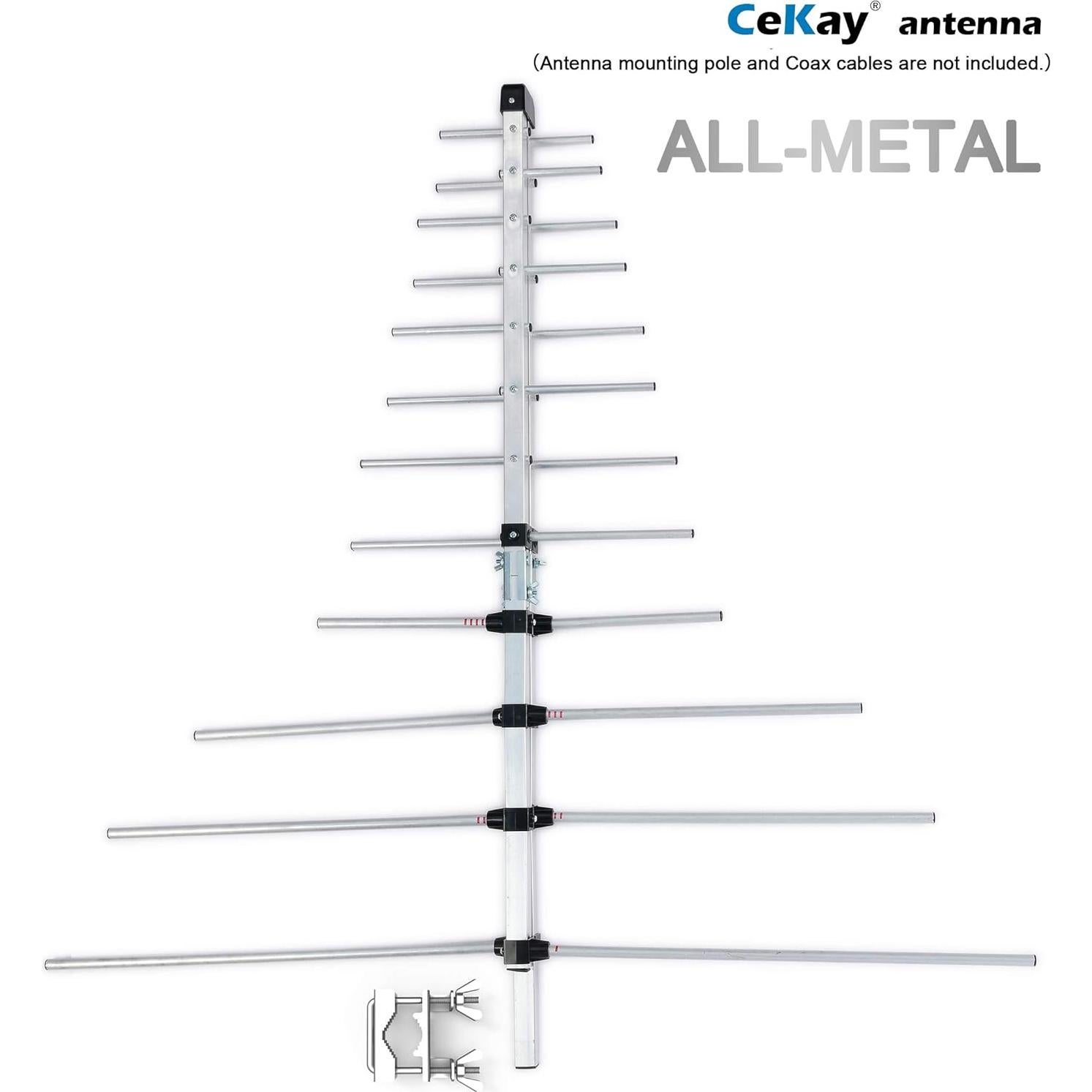 Antena Yagi HD CeKay para Exterior - Recepción UHF/VHF 4K