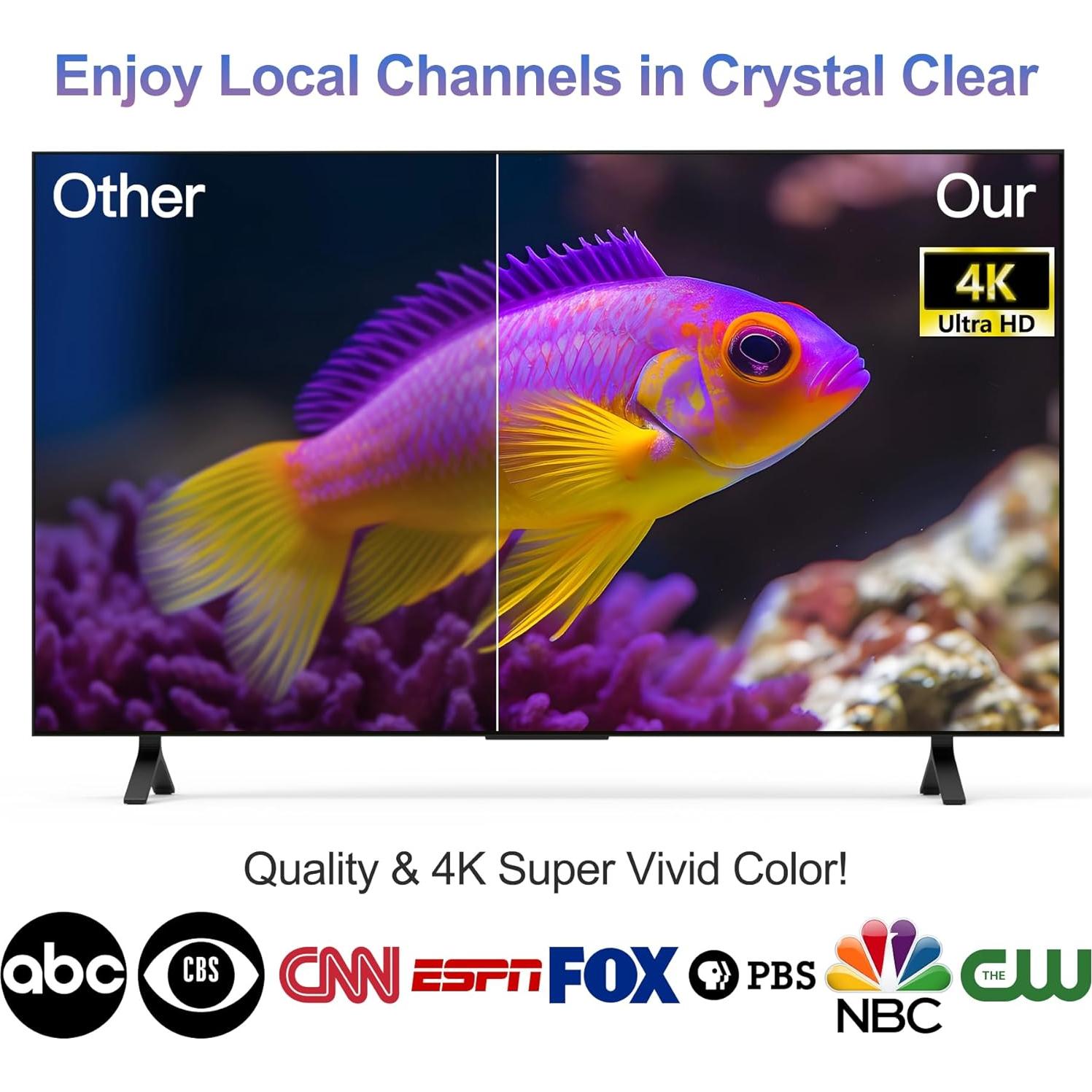 Antena de TV Interior/Exterior Inuito TV8064 4K 1080p