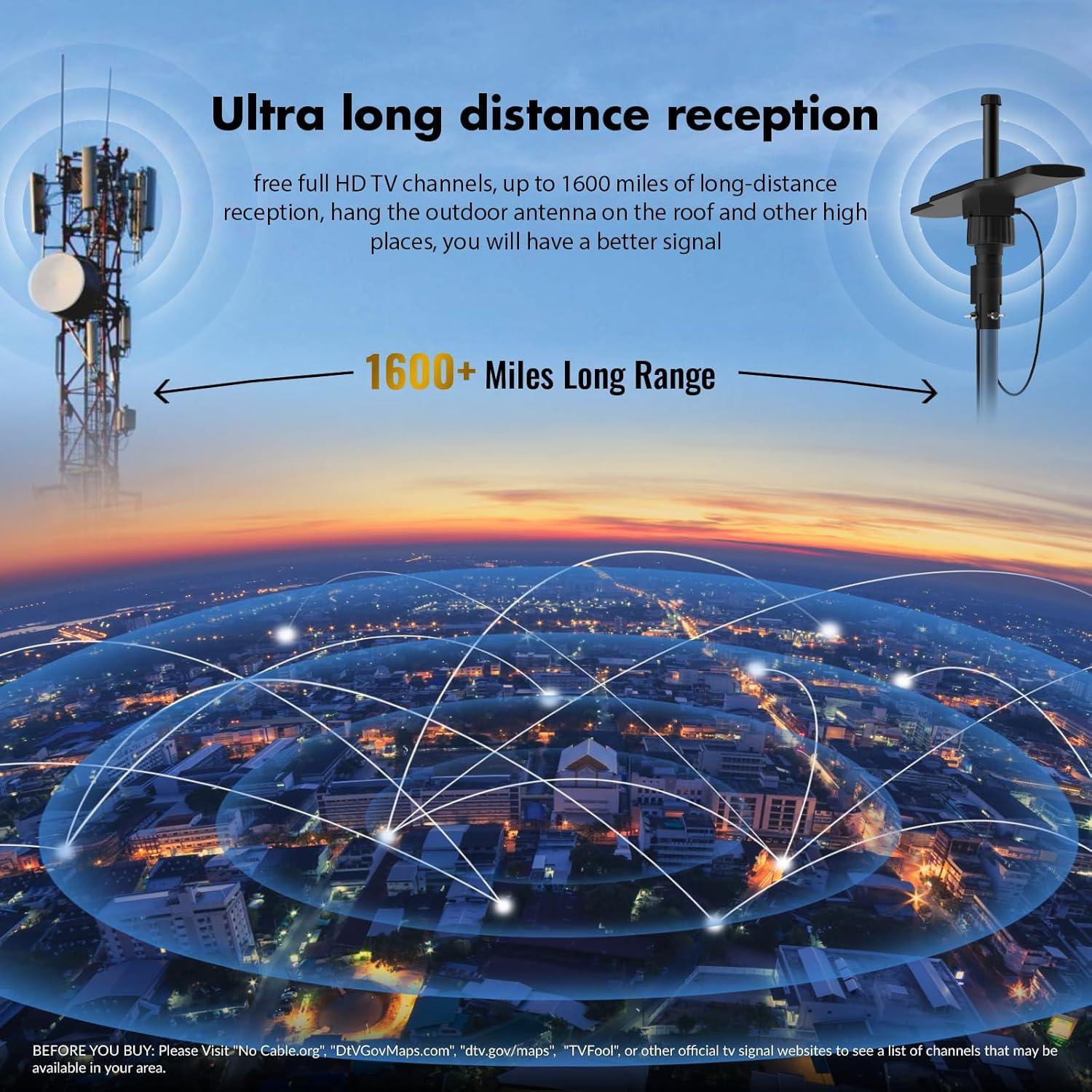 Antena de TV Digital Exterior Jadeley AN-5013ORV HD 4K 8K