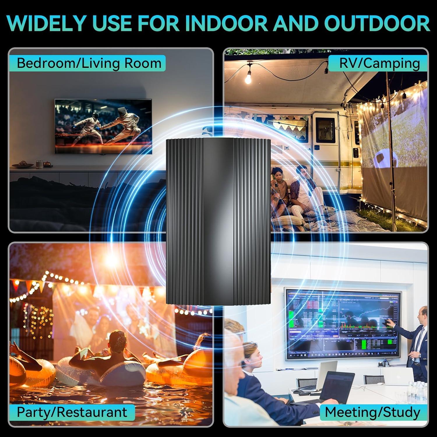 Antena de TV Interior Amplificada Nelapsano 2200+ Millas HD