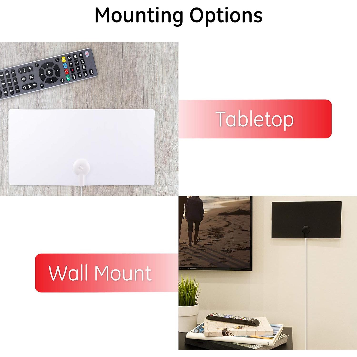 Antena de TV Digital HD GE Ultra Edge 4K, 64 km, Reversible