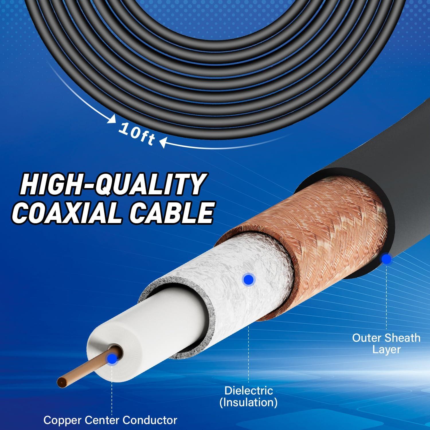 Antena de TV Digital HD DTB TECH TV-157B 360° 4K 1080P