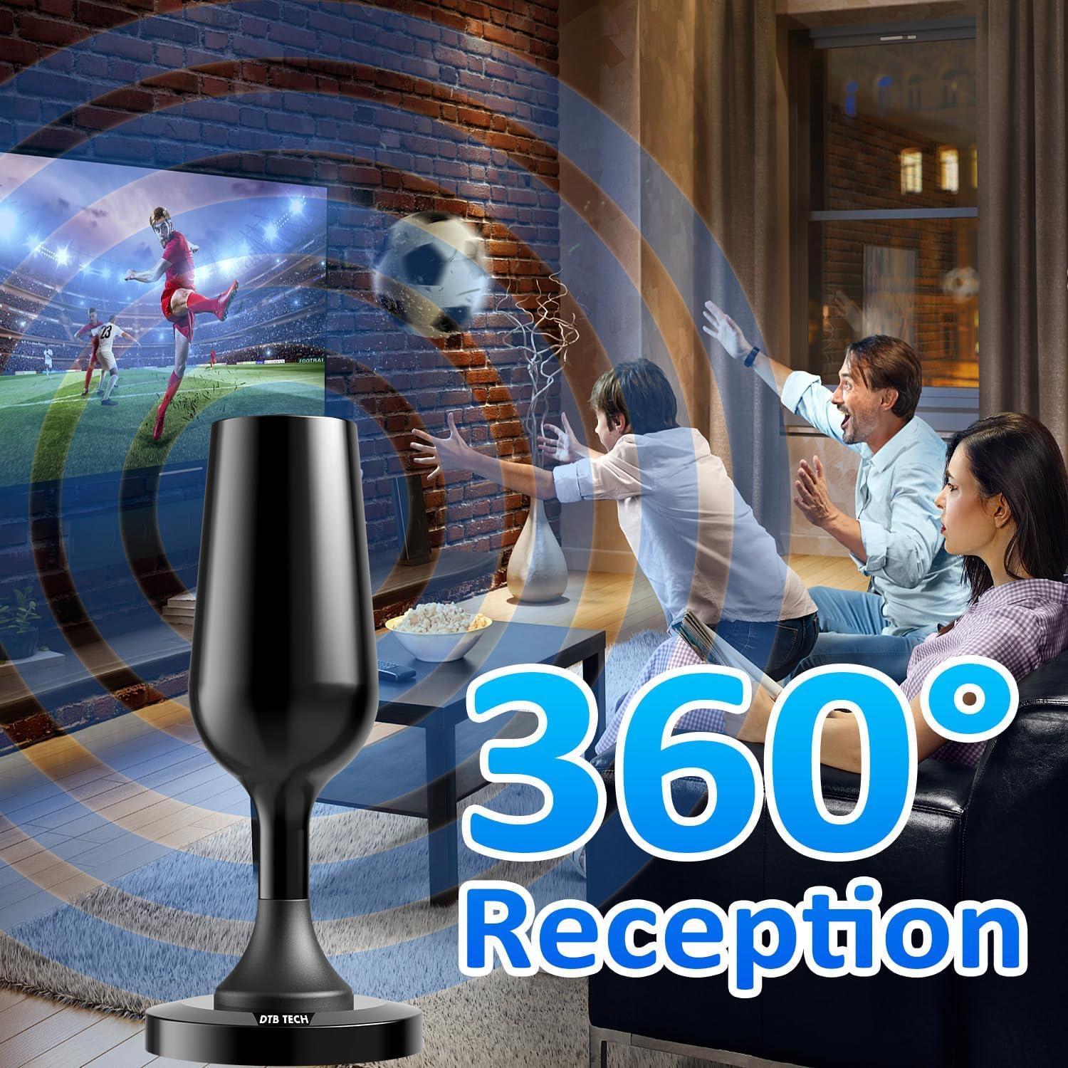 Antena de TV Digital HD DTB TECH TV-157B 360° 4K 1080P