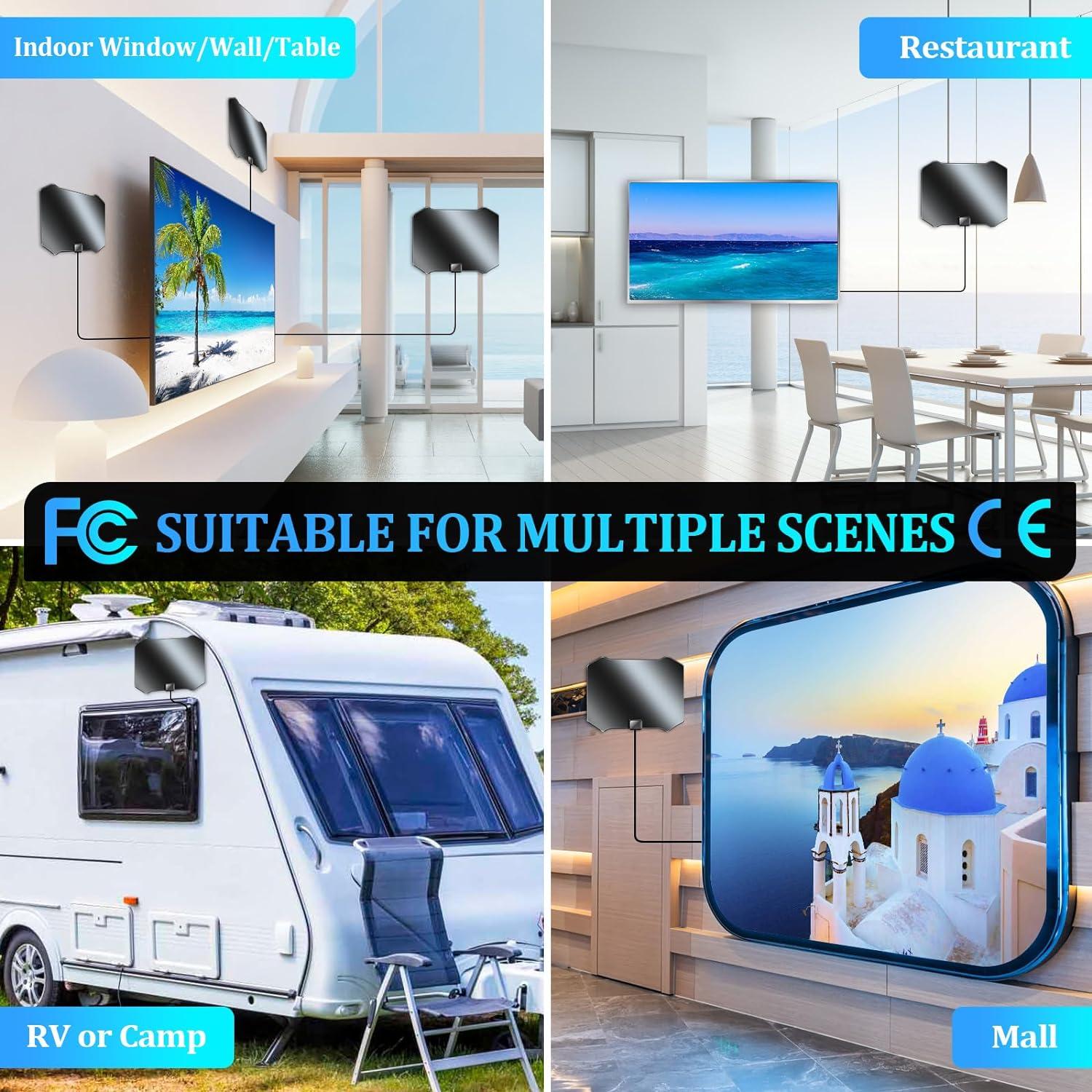 Antena de TV Interior JM NEXLOV 2025 Amplificada 8K 4K 1080p