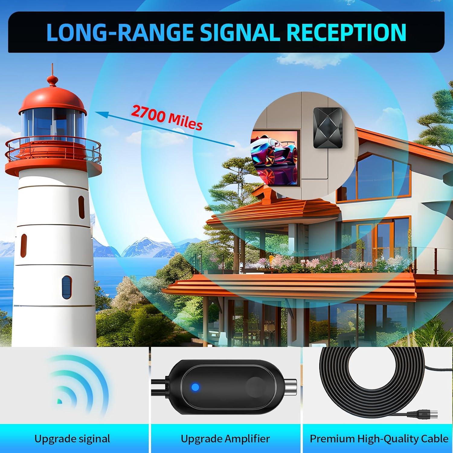 Antena de TV Digital Amplificada Lachogale AN-3019B 2700 km