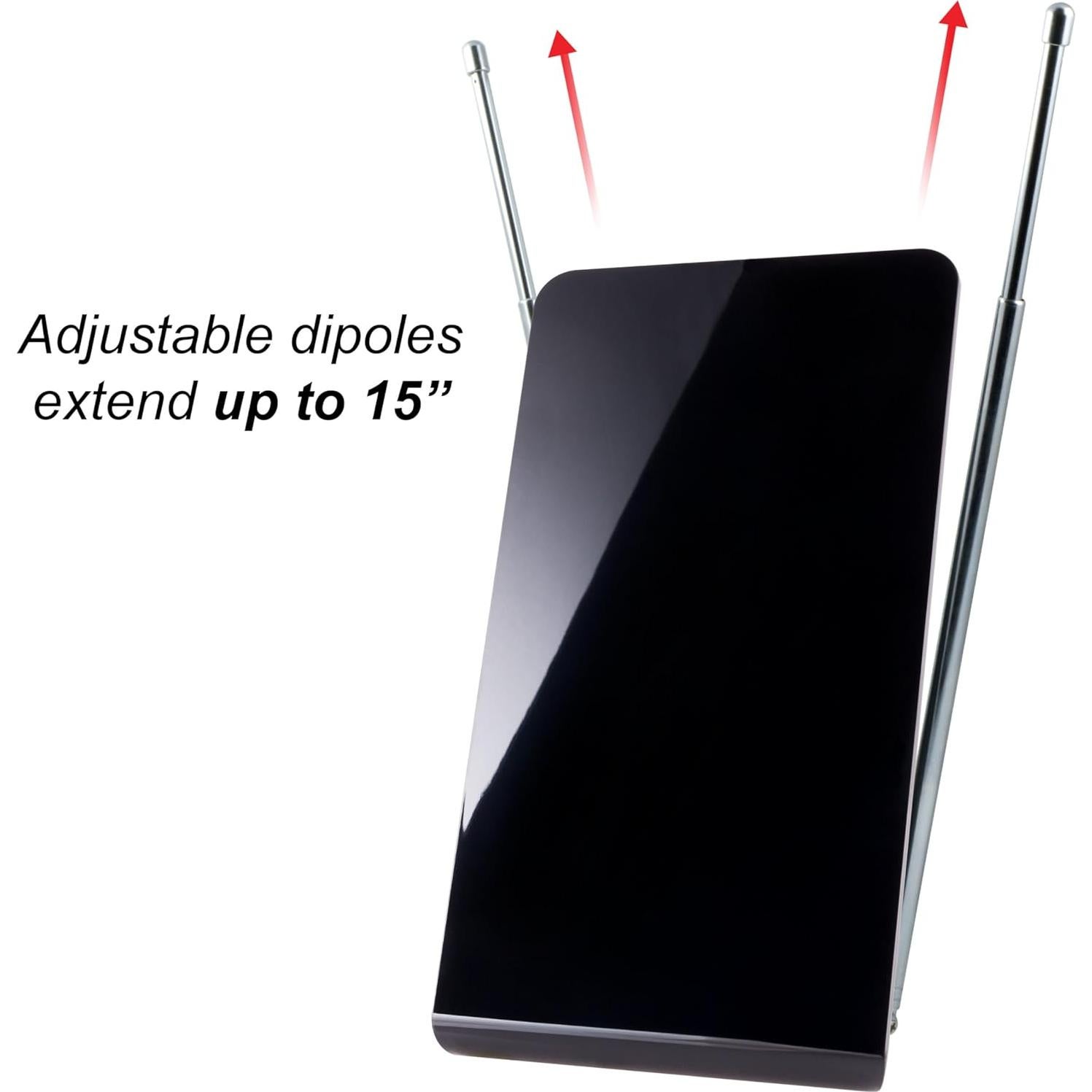 Antena Digital GE 33681 HD Interior 4K 1080p VHF UHF 64.37 km