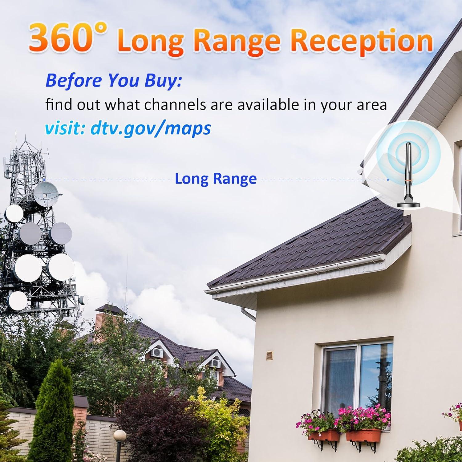 Antena Digital HDTV Interior DGUPSP 4K 360° Recepción Canales