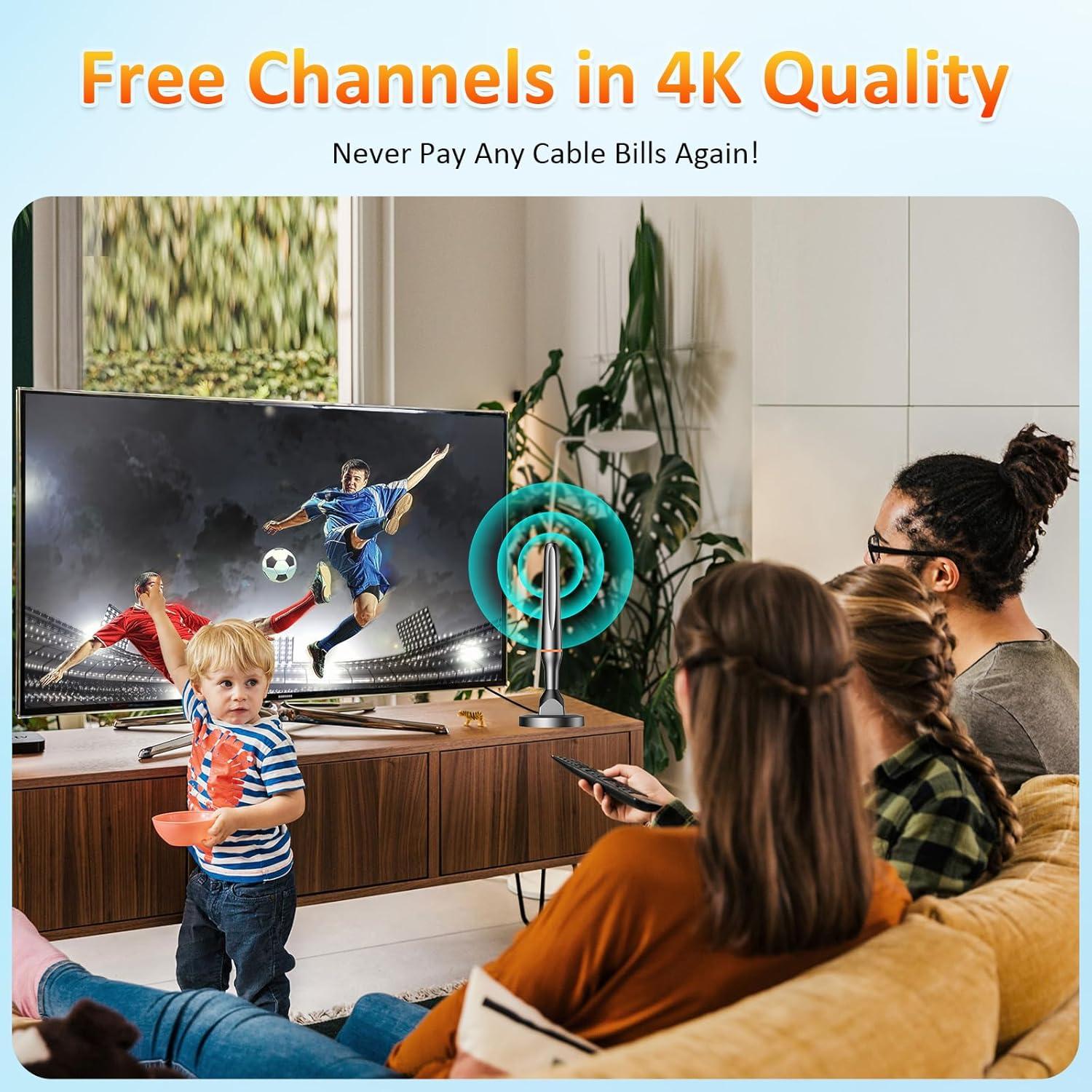 Antena Digital HDTV Interior DGUPSP 4K 360° Recepción Canales