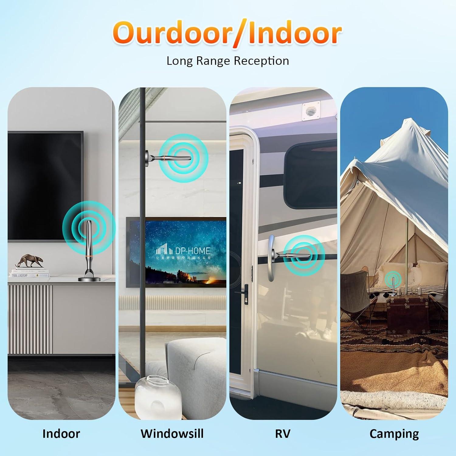 Antena Digital HDTV Interior DGUPSP 4K 360° Recepción Canales