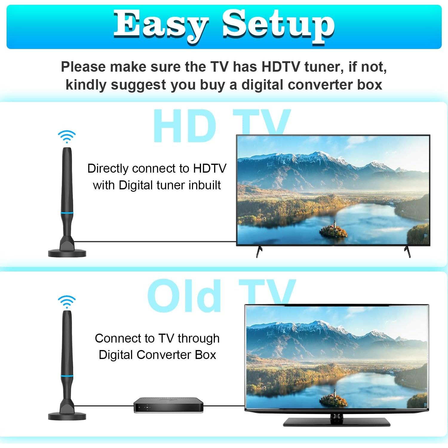 Antena Digital HDTV Interior DGUPSP 360° Recepción 4K 1080P