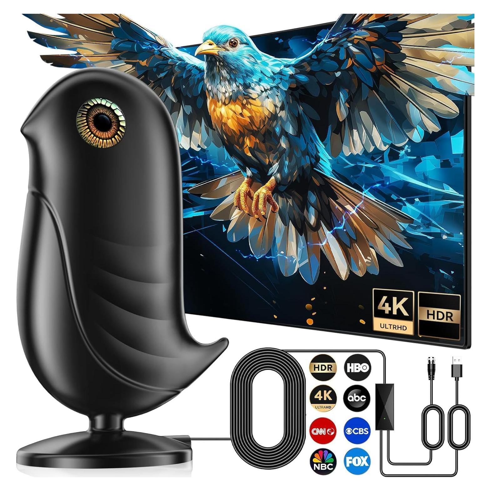 Antena de TV Interior FESAS 5.49 m Rango 1046 km 1080p 4K