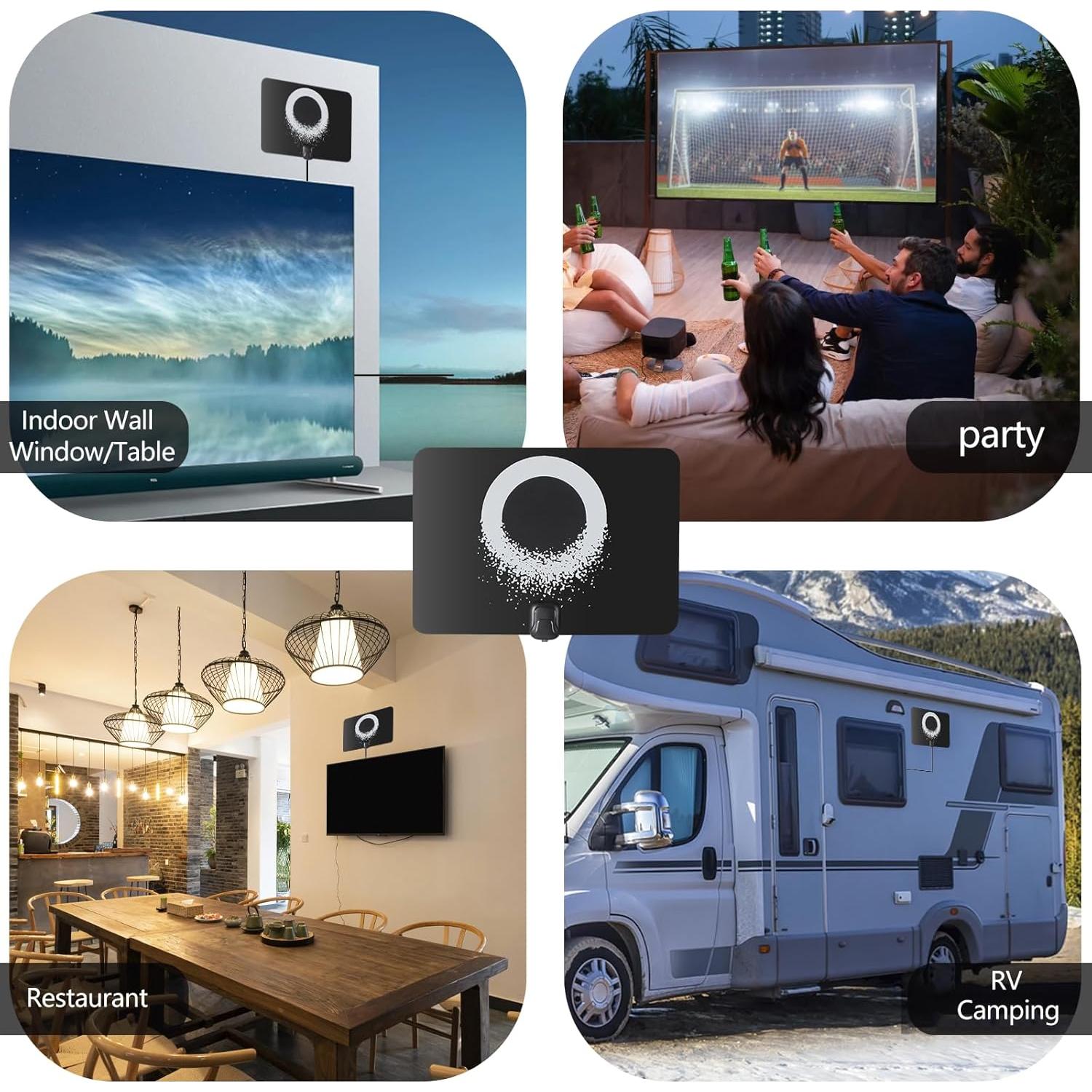 Antena HDTV Amplificada Yonquora 2025 con Amplificador 4K