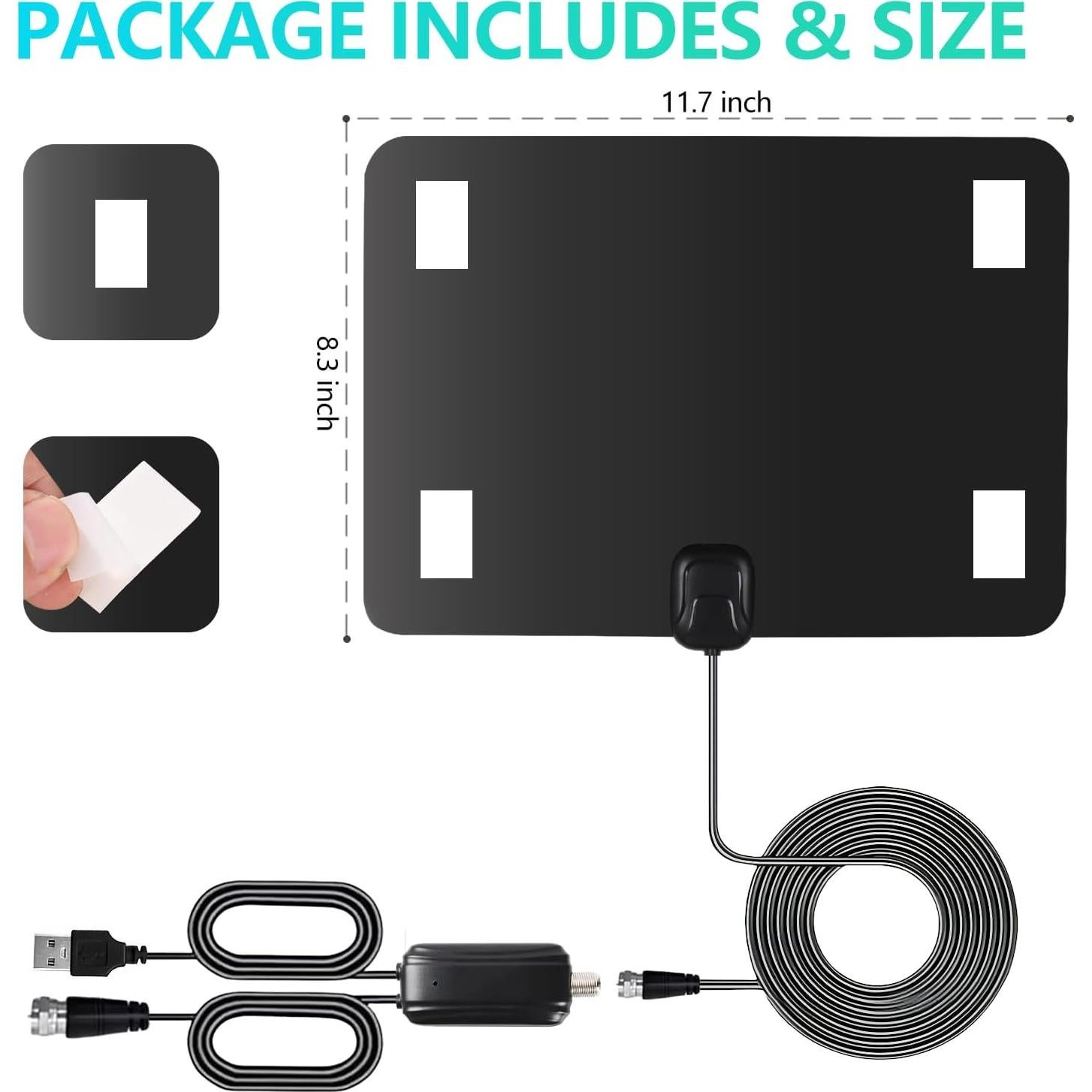 Antena HDTV Amplificada Yonquora 2025 con Amplificador 4K