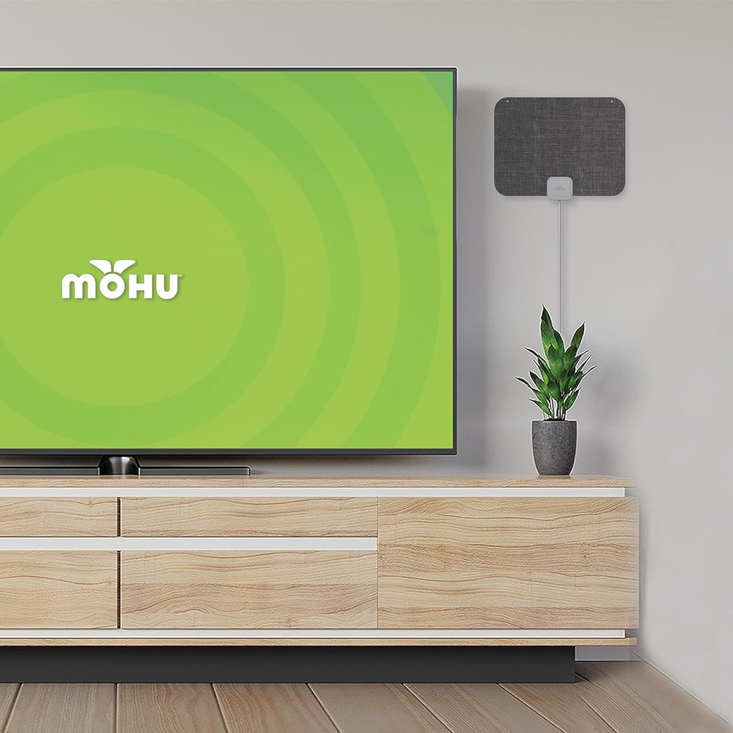 Antena de TV Interior Mohu Leaf Stitch Amplificada 4K UHD