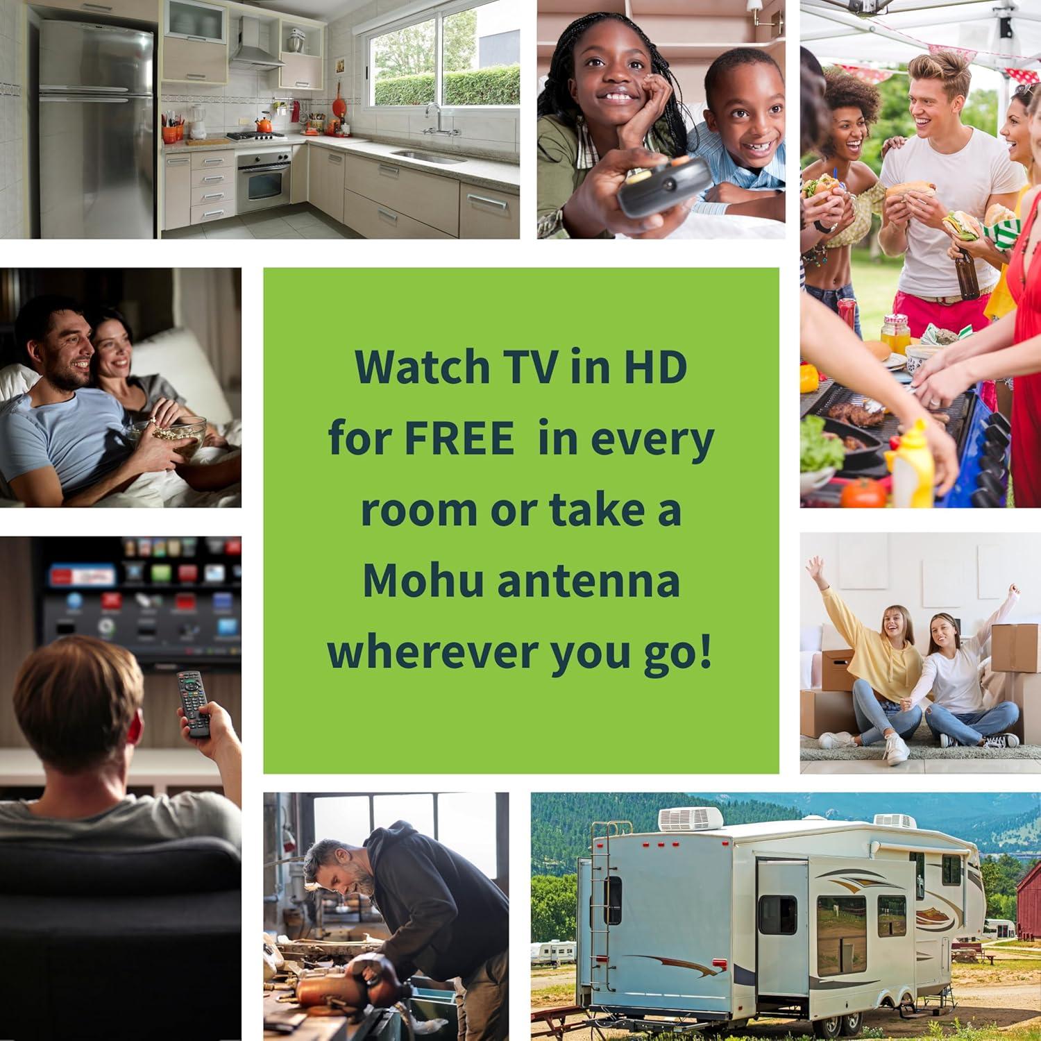 Antena de TV Interior Mohu Leaf Stitch Amplificada 4K UHD