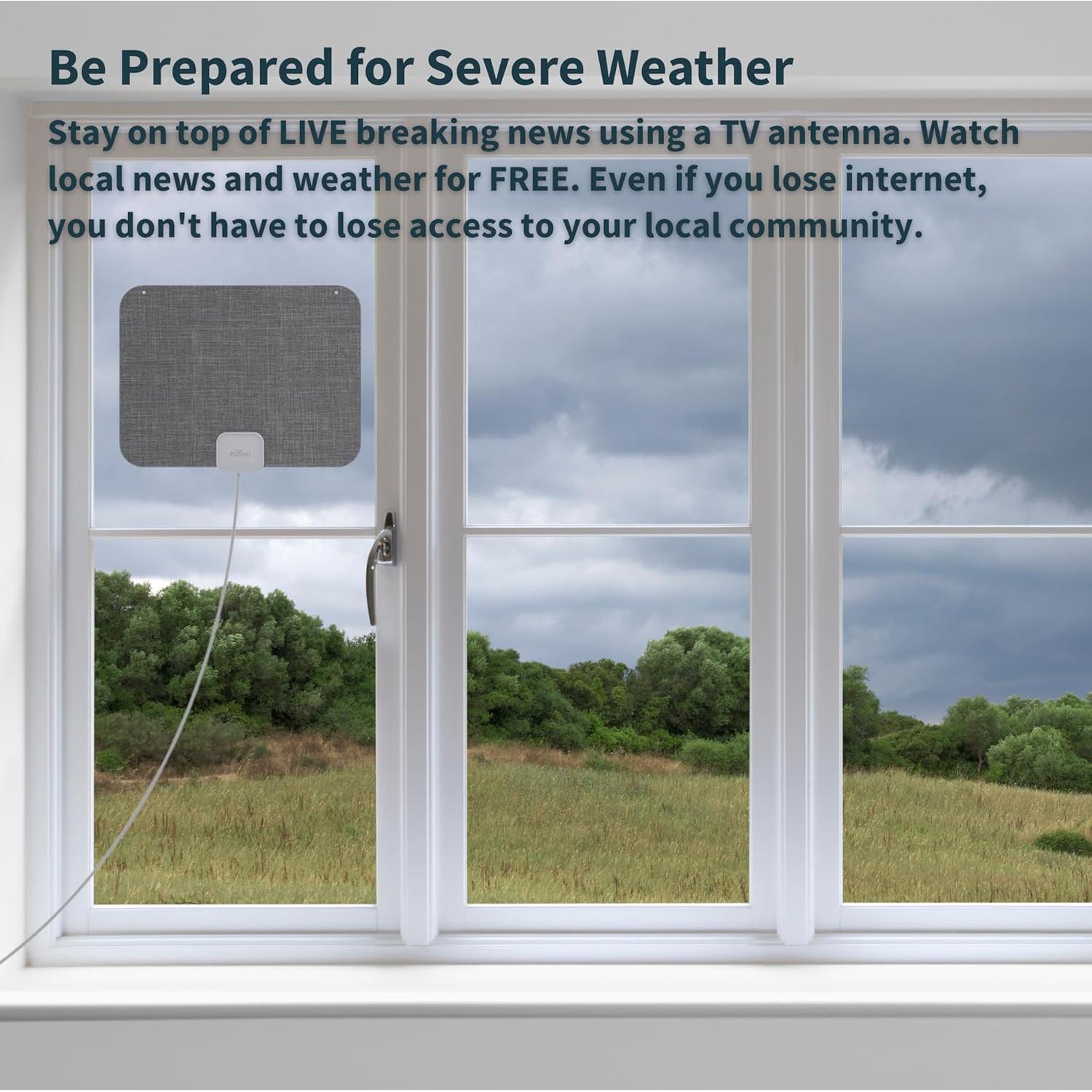 Antena de TV Interior Mohu Leaf Stitch Amplificada 4K UHD