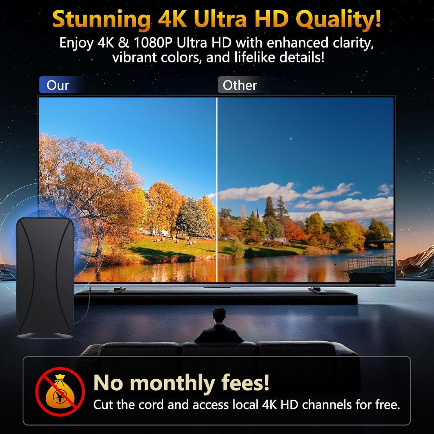 Antena de TV Digital Autotreasure 999+ Millas 4K HD