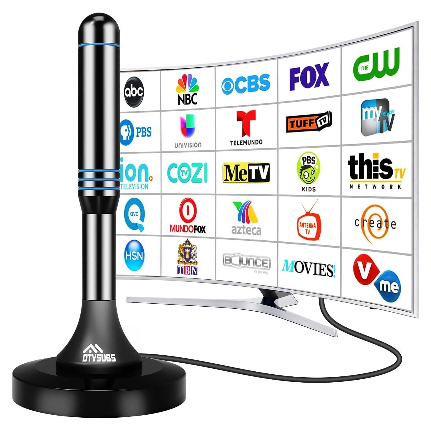 Antena de TV Digital DTVSUBS DTV011B 4K HD Interior 241 km