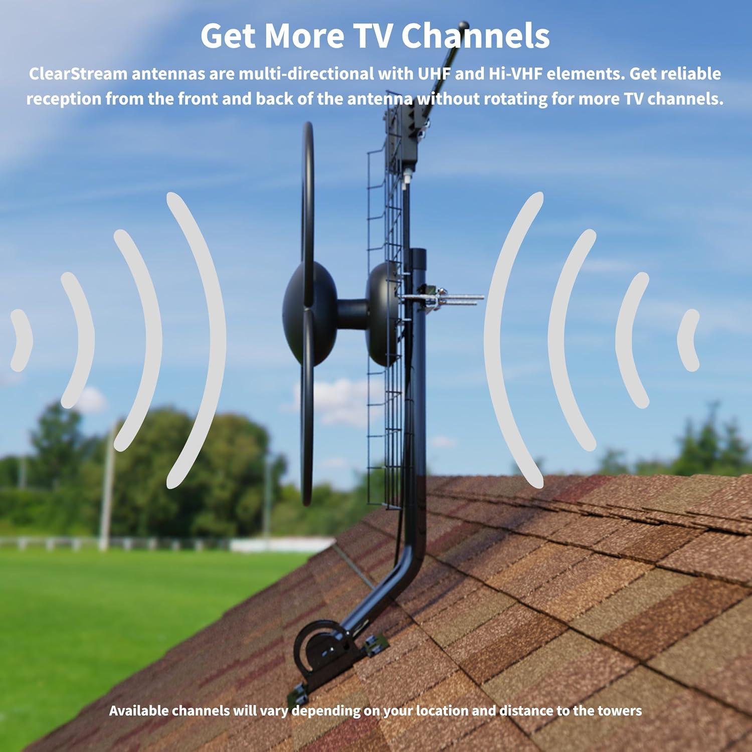 Antena de TV ClearStream 2V - Multidireccional 60+ millas