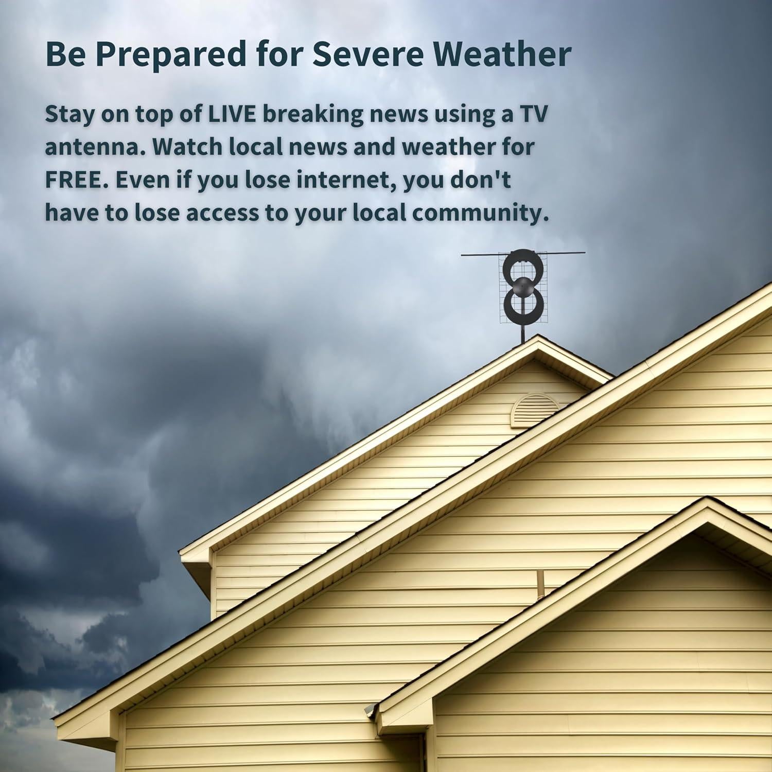 Antena de TV ClearStream 2V - Multidireccional 60+ millas